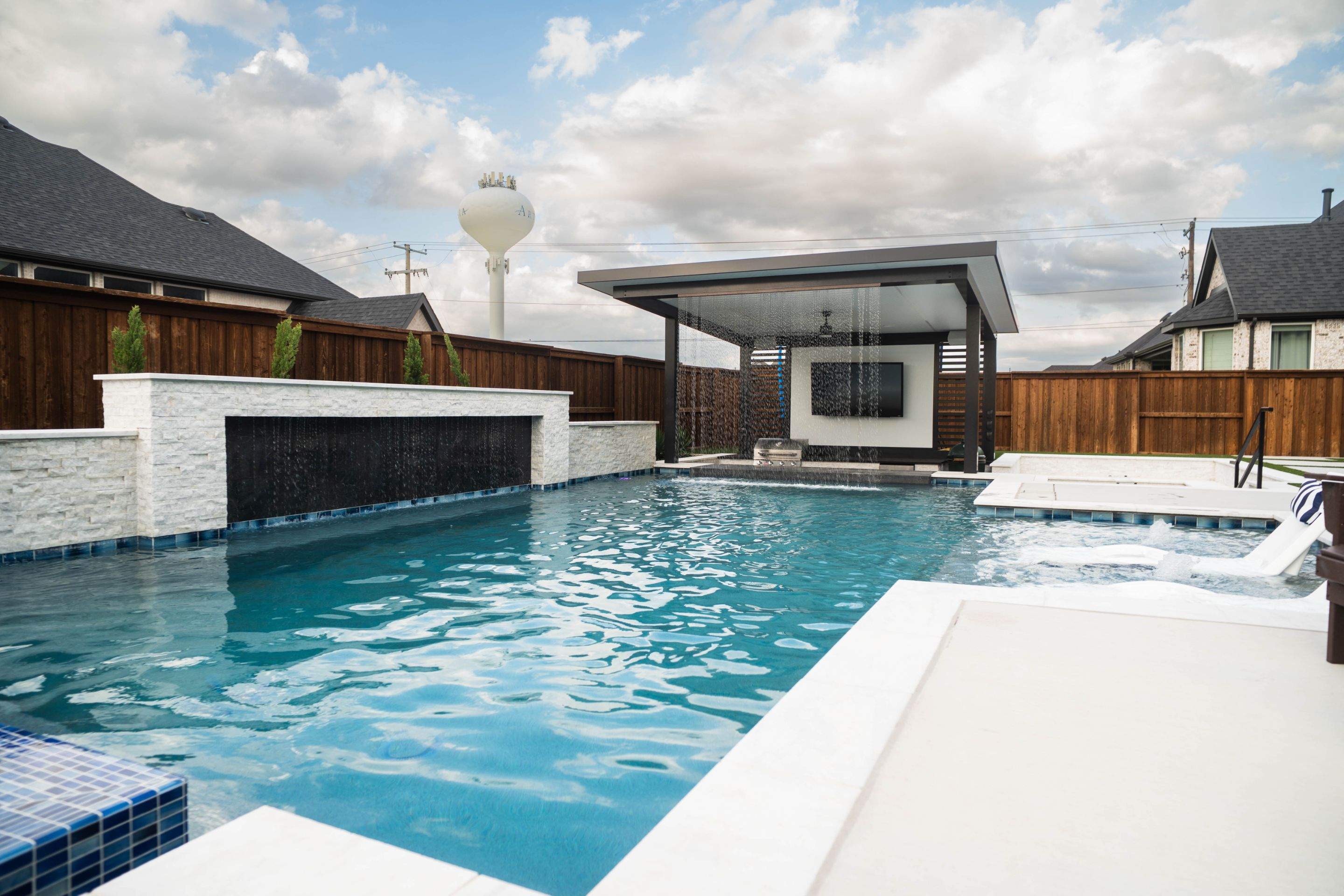 Jumbo Pool, Spa, and Sunken BBQ and Fire Pit by Pinnacle Pools and Spas - DFW