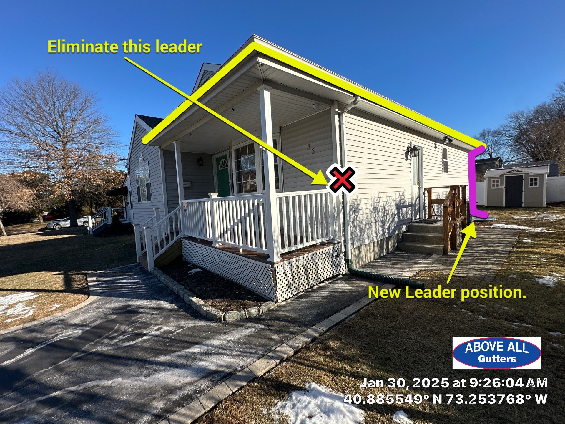 Gutter/Leader Reconfiguration by Above All Gutters 