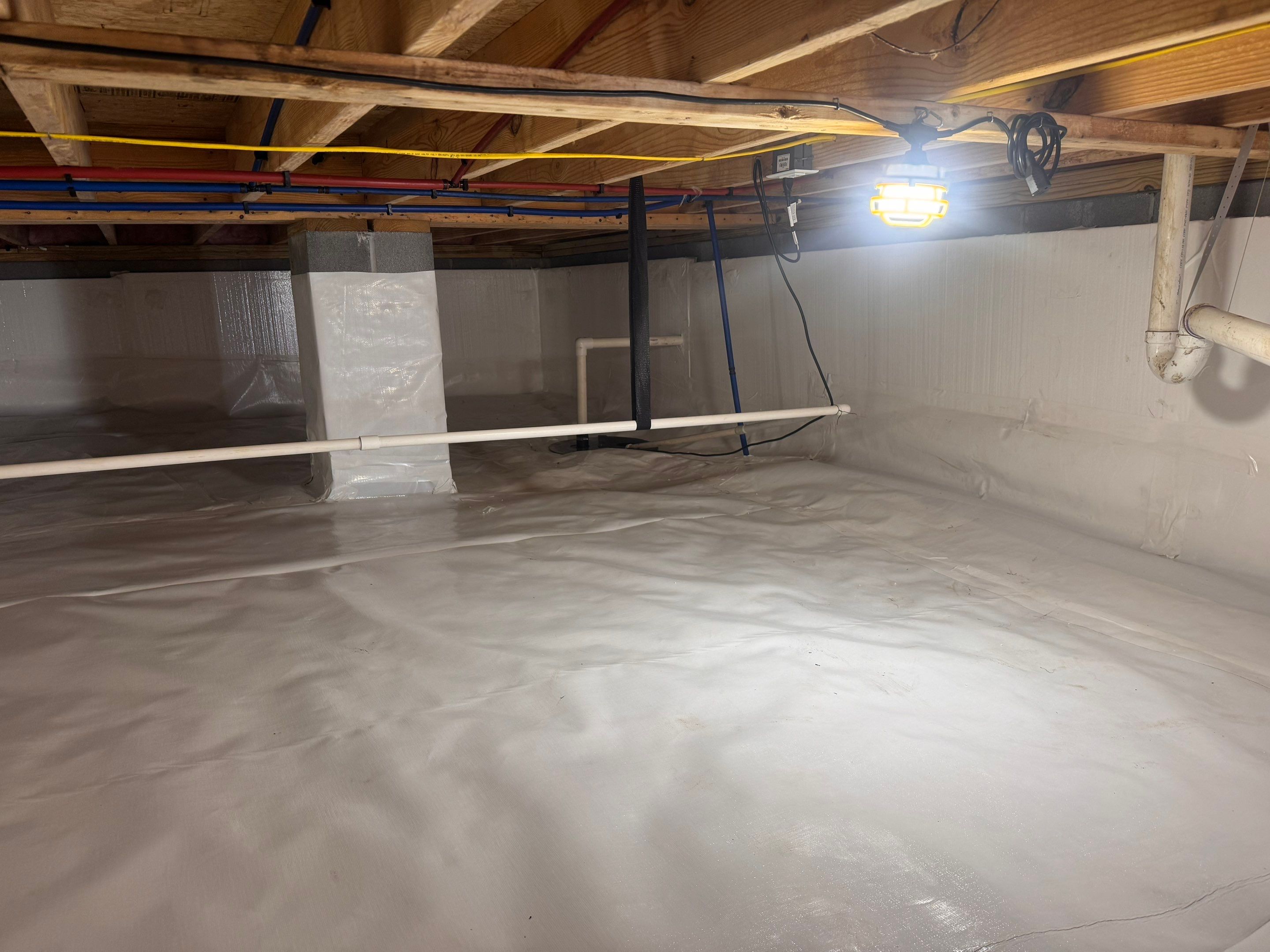 Premium Encapsulation with 20Mil, Borafoam insulation and Light System. by Impact Crawlspace