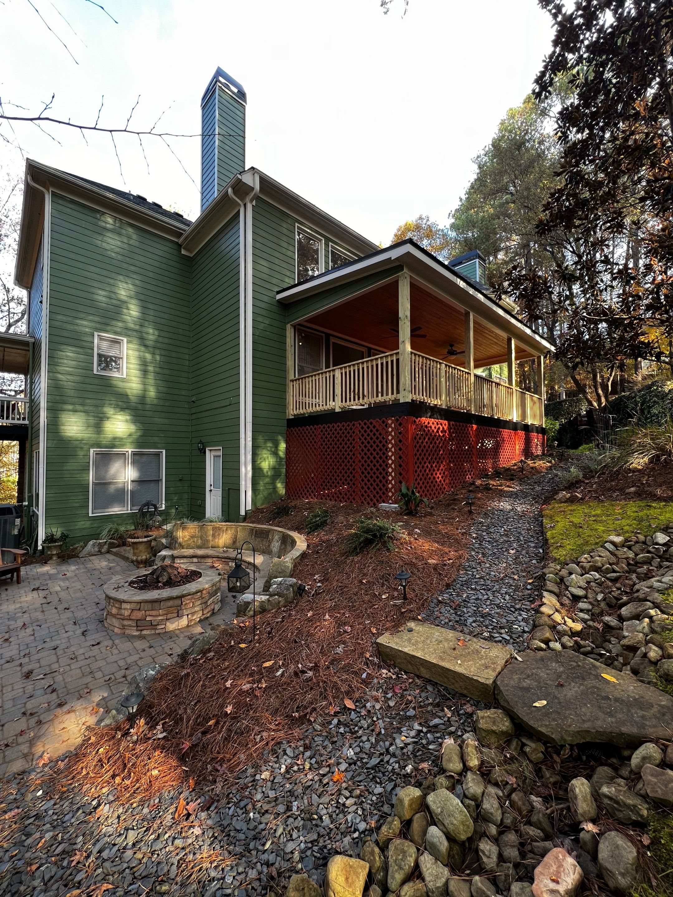 Custom Covered Porch and Wood Deck Addition in Canton by Swift Home Renovations 