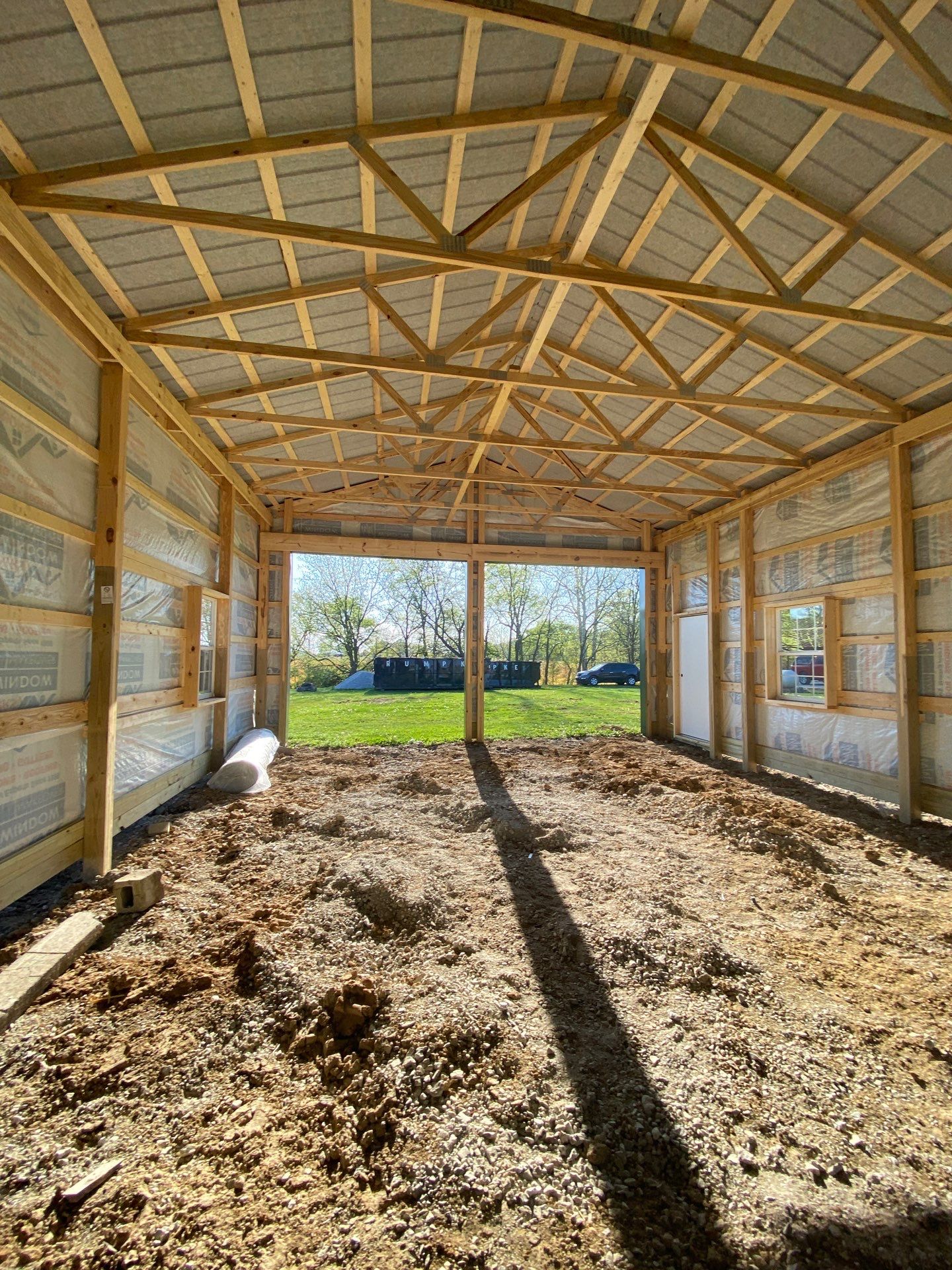 Multi-Bay Custom Pole Barn Construction in Arlington, Indiana by The Barn Builders 