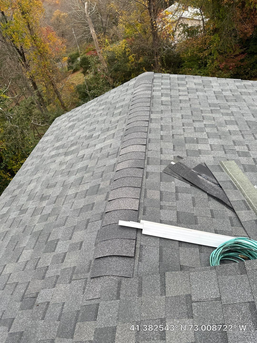 Residential Roofing Installation using Owens Corning TruDefinition Duration AR - Estate Gray & White Double 4 Siding by A Plus Exterior