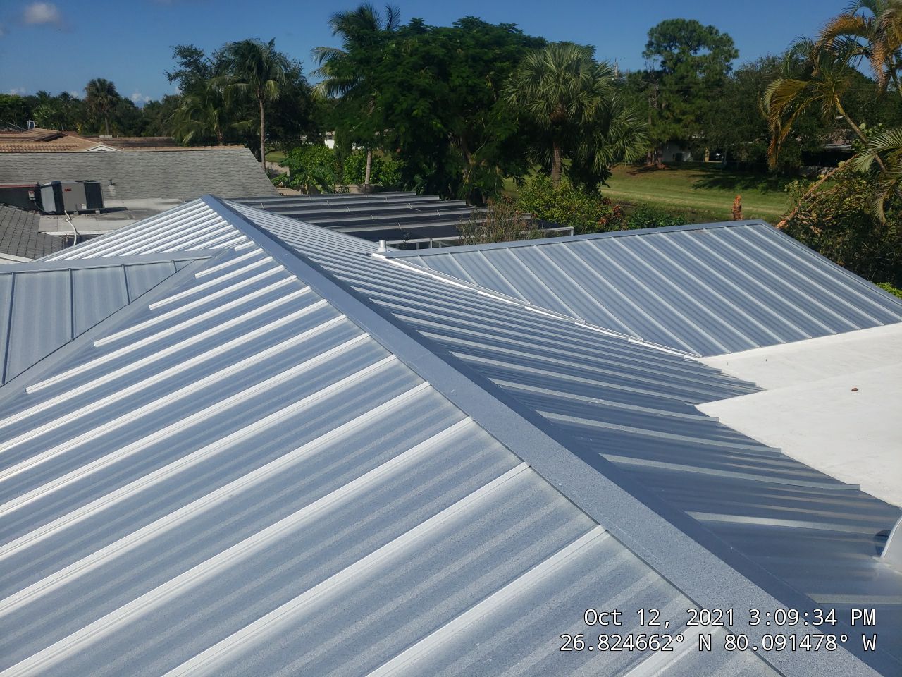Residential Roofing Installation using 1" Nail strip metal roof by BLUES BROTHERS ROOFING