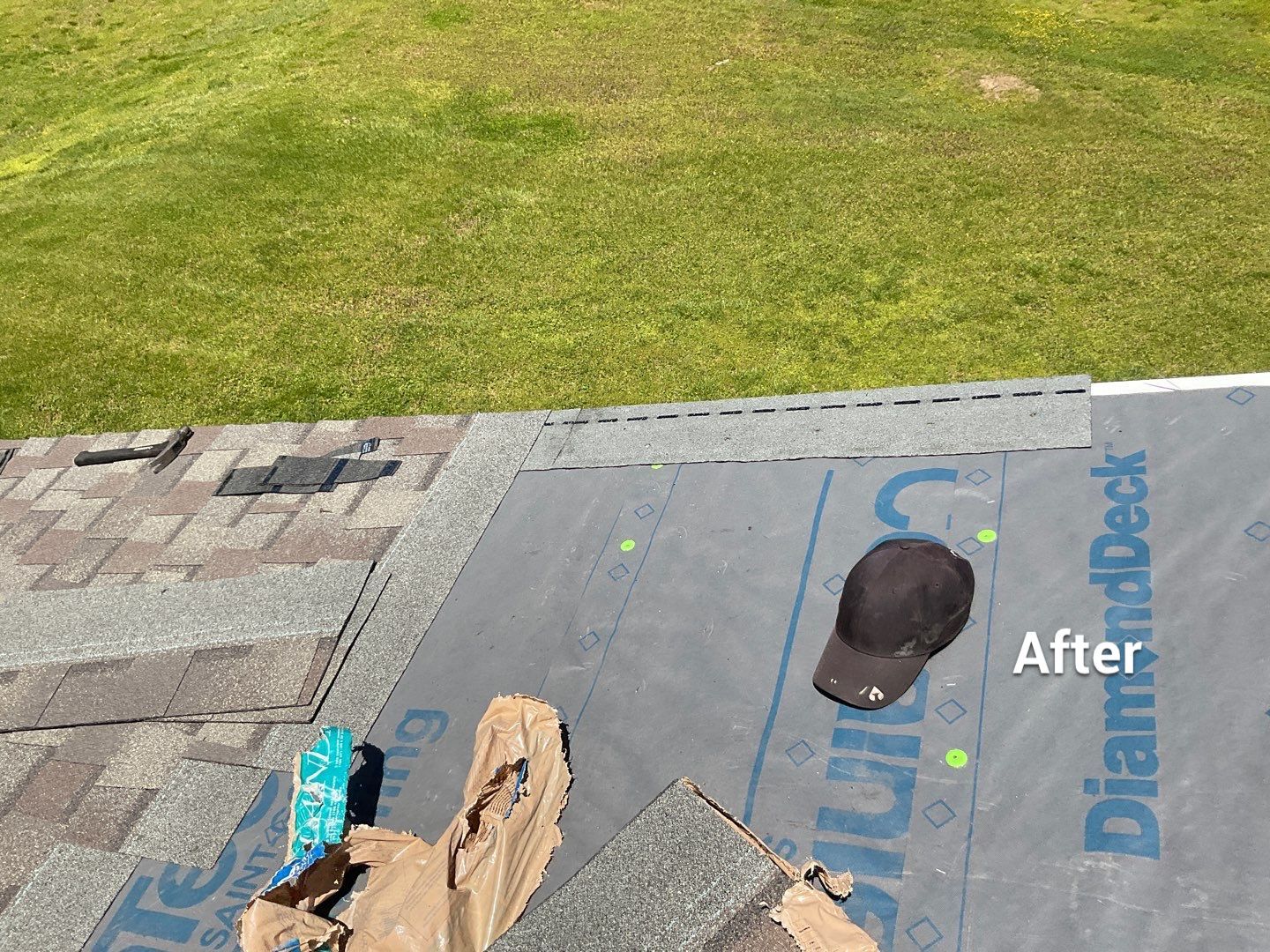 Residential Roofing Installation using Landmark Shingles Color Weatherwood by Alpha Design Services