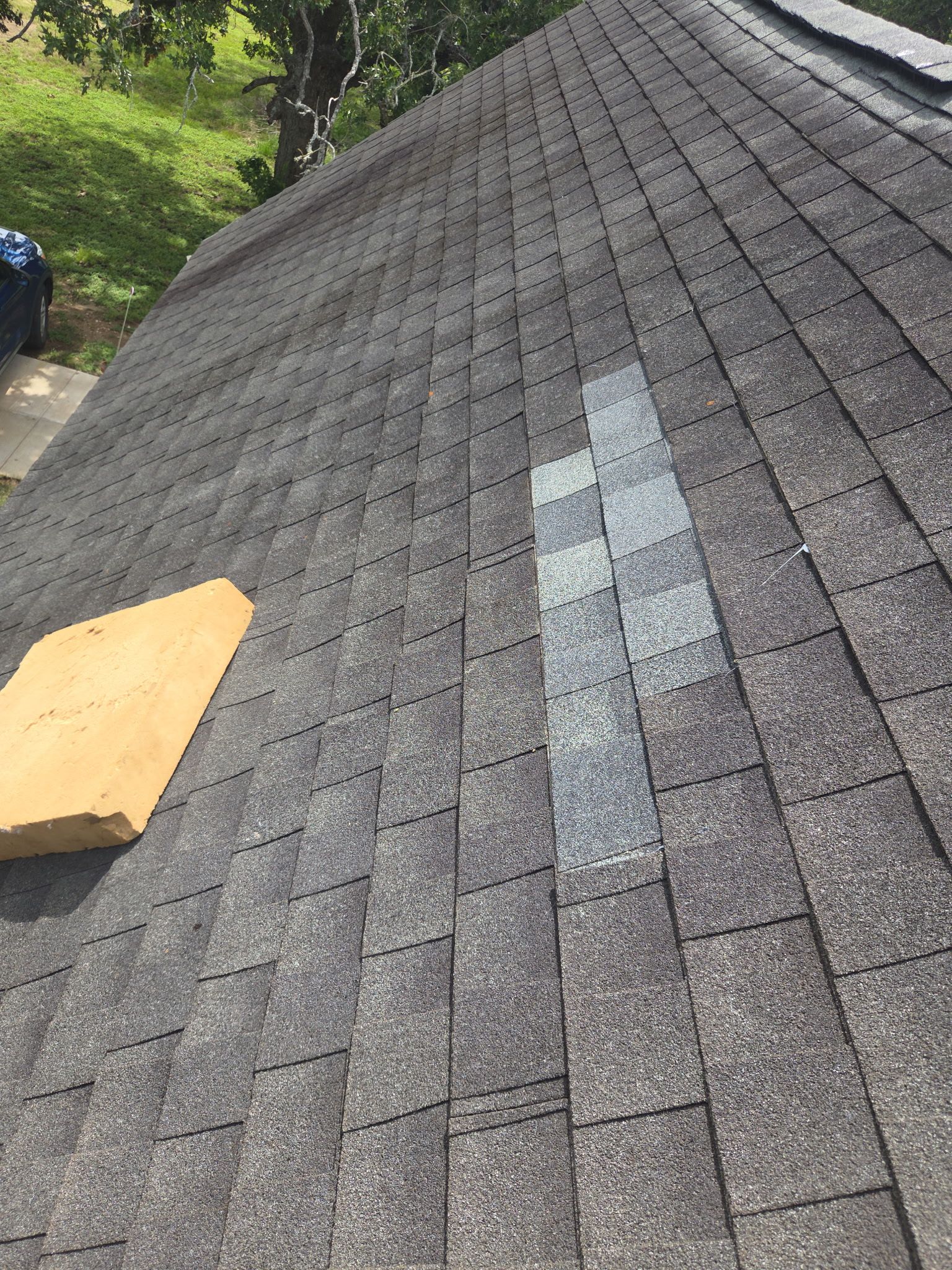 Crazy Wind Damage Repair on a Steep Roof by REPS OF TEXAS