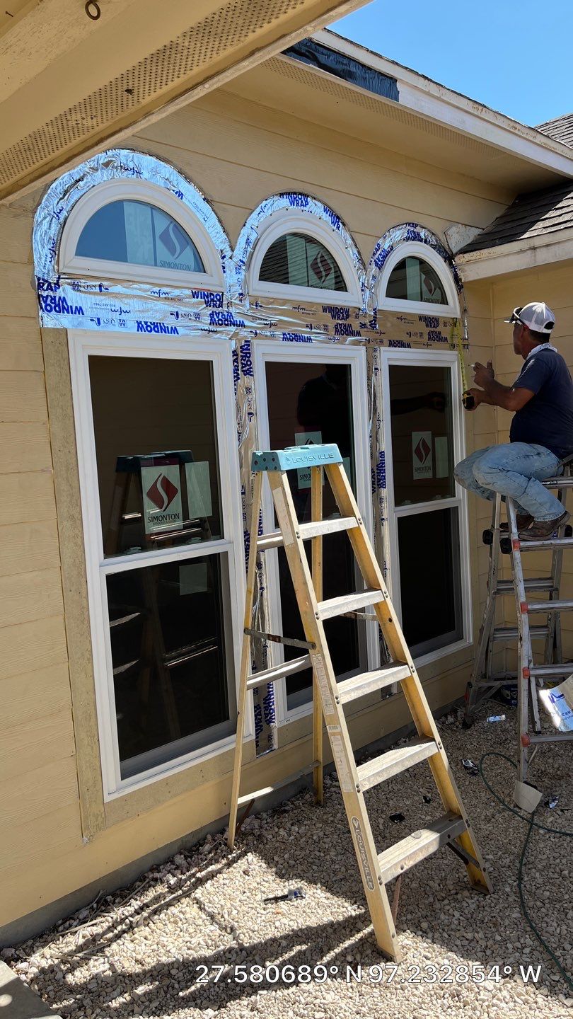Curved Trim Windows by Bayfront Roofing and Construction
