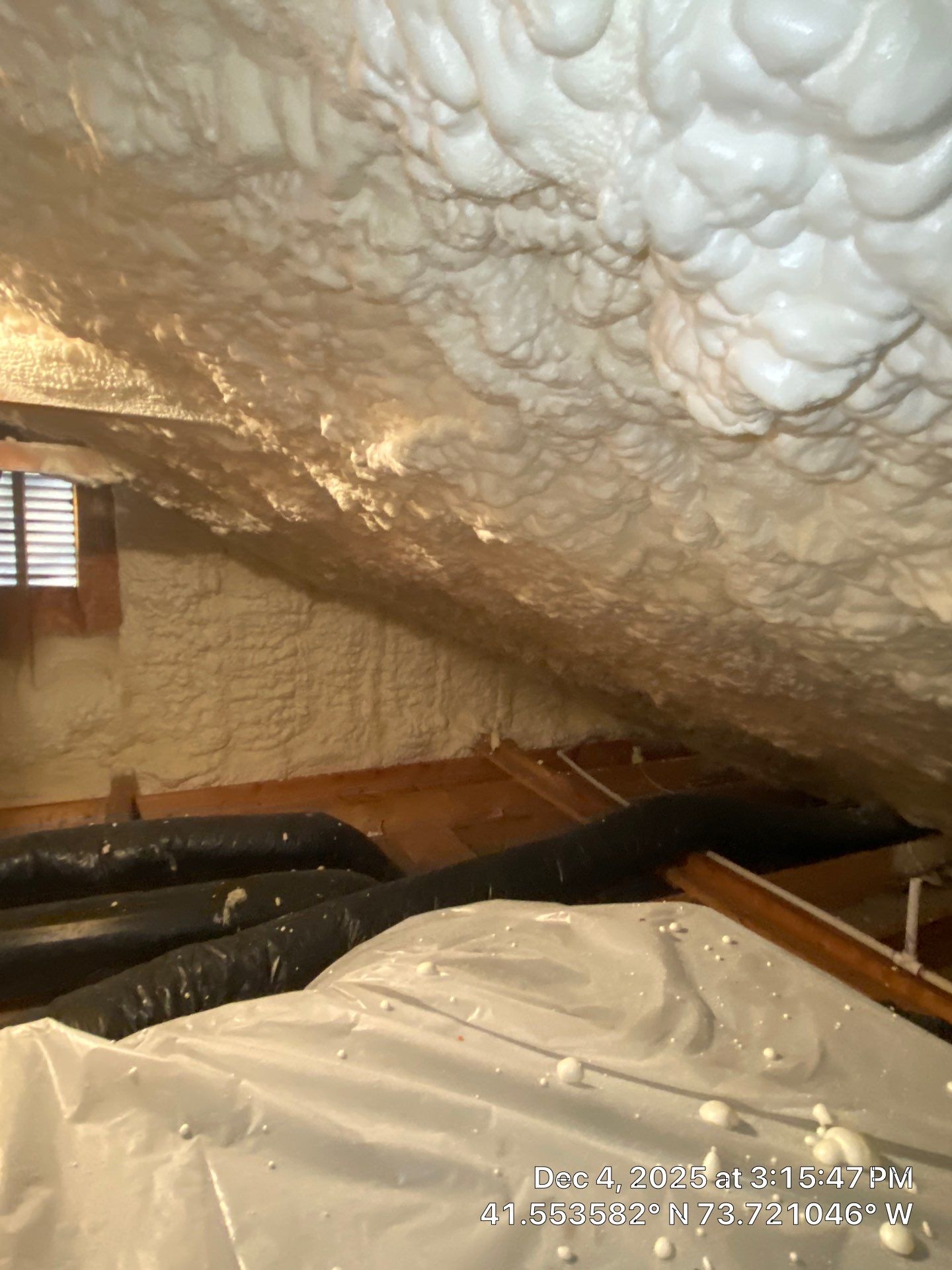 Attic Insulation using open cell spray foam by NYS Foam & Energy