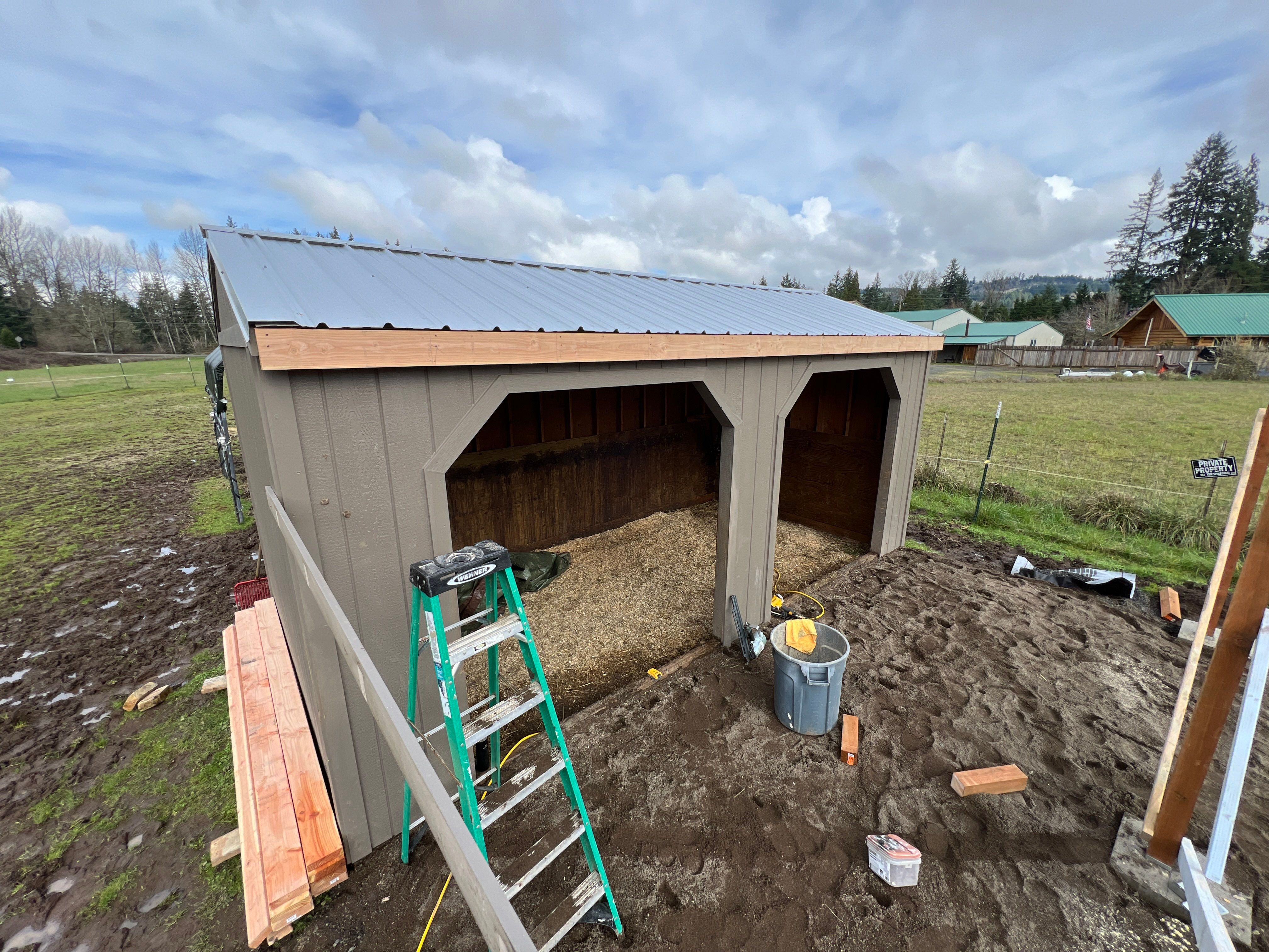 Shed Cover using Pressure Treated Posts by Villegas Remodeling, LLC