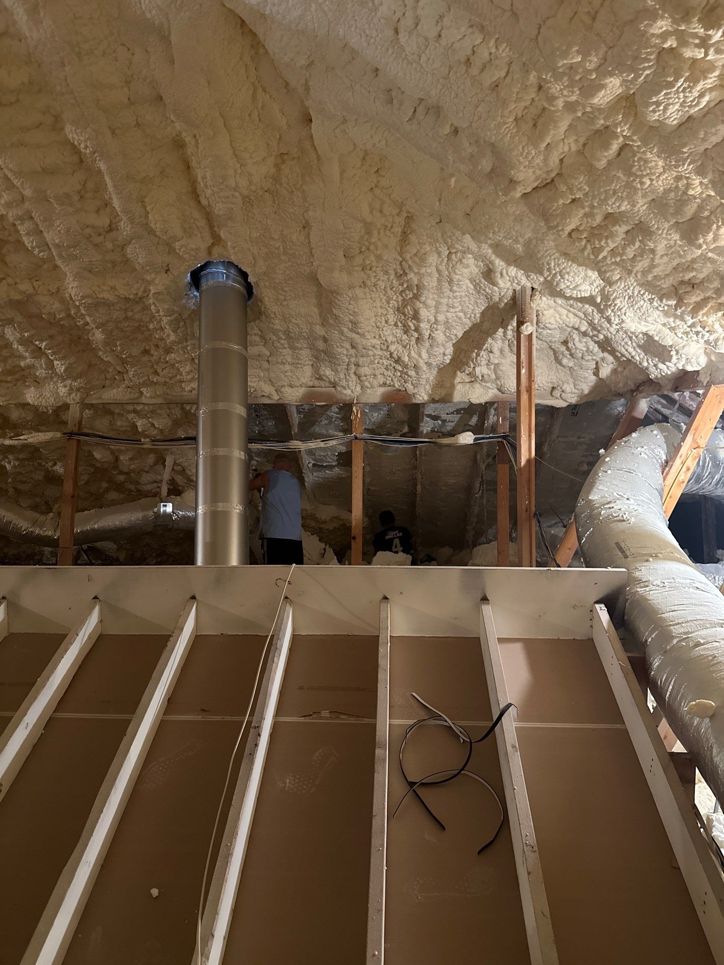 Spray foam insulation removal & re spray by Apex Insulation Solutions