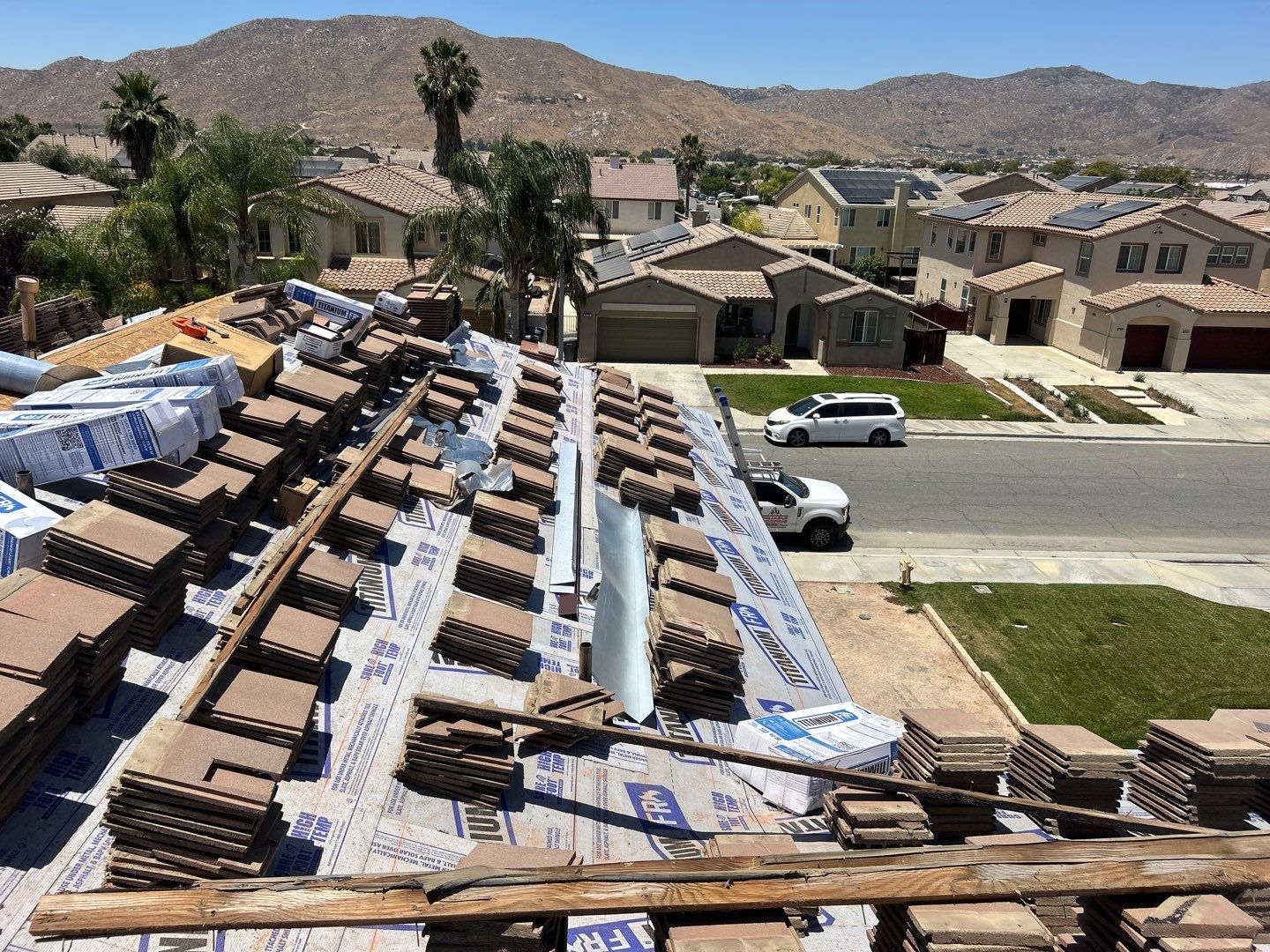 Complete Concrete Tile Roof Replacement and Solar Integration in San Jacinto by Reliable Roofing San Diego Inc.