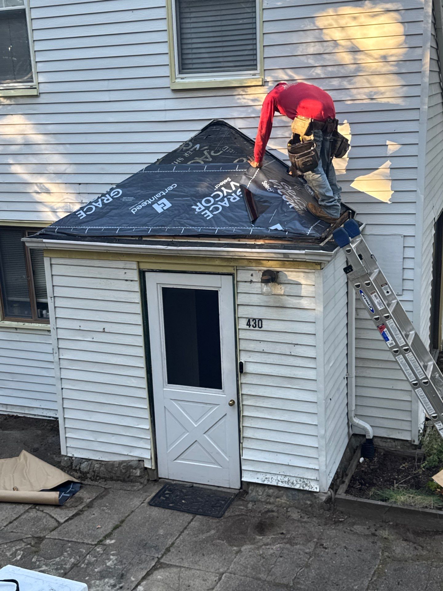 Full Roof & Porch EPDM Replacement with Skylight and Chimney Repairs by Mighty Dog Roofing of Greater Middlesex County