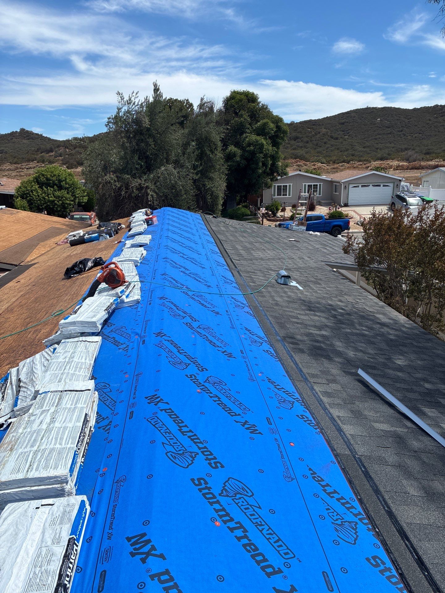 Residential Roof Replacement and Structural Decking Repairs in Wildomar by Reliable Roofing San Diego Inc.