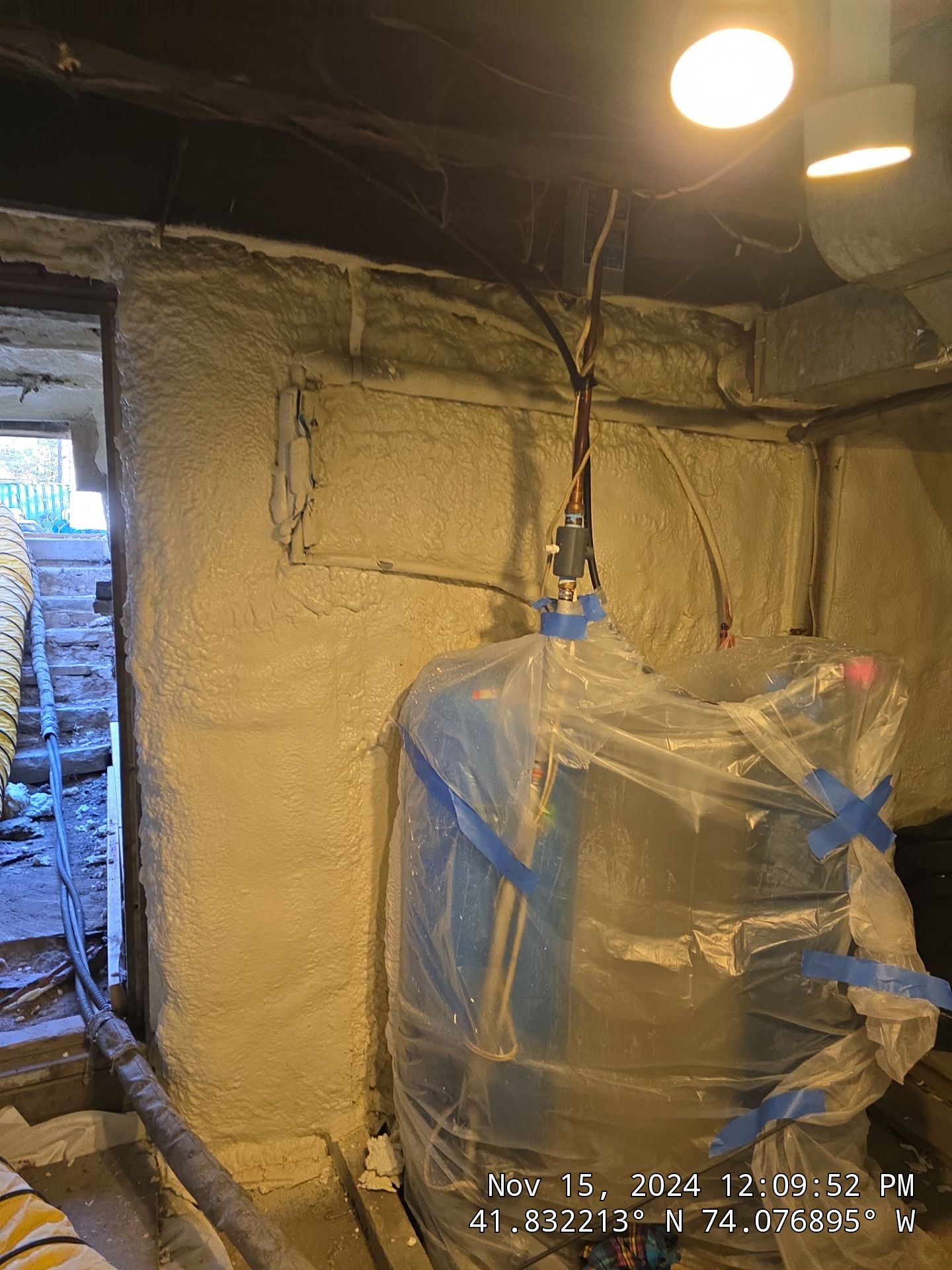 Basement Exterior Walls using Closed Cell Spray Foam by NYS Foam & Energy