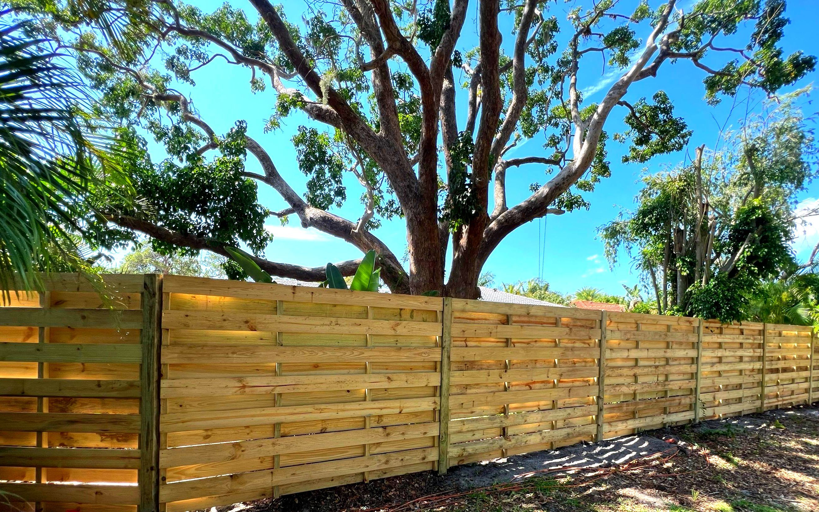 Wood Fence Installation using Wood Horizontal Shadowbox Fence by Asap fence and gates, LLC
