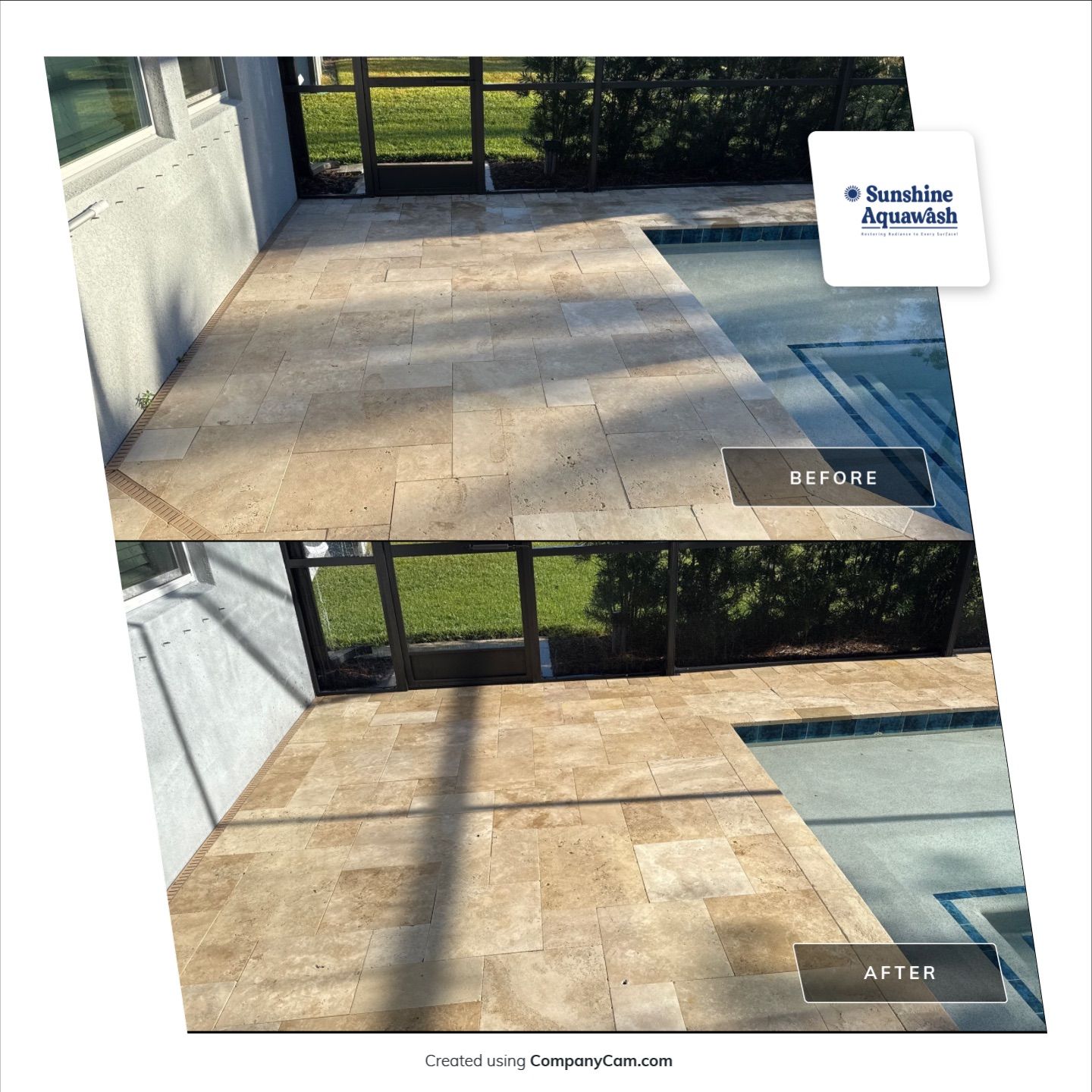 Paver Pool Deck Cleaning & Pool Cage Cleaning in Trevesta – Palmetto, FL by Sunshine AquaWash