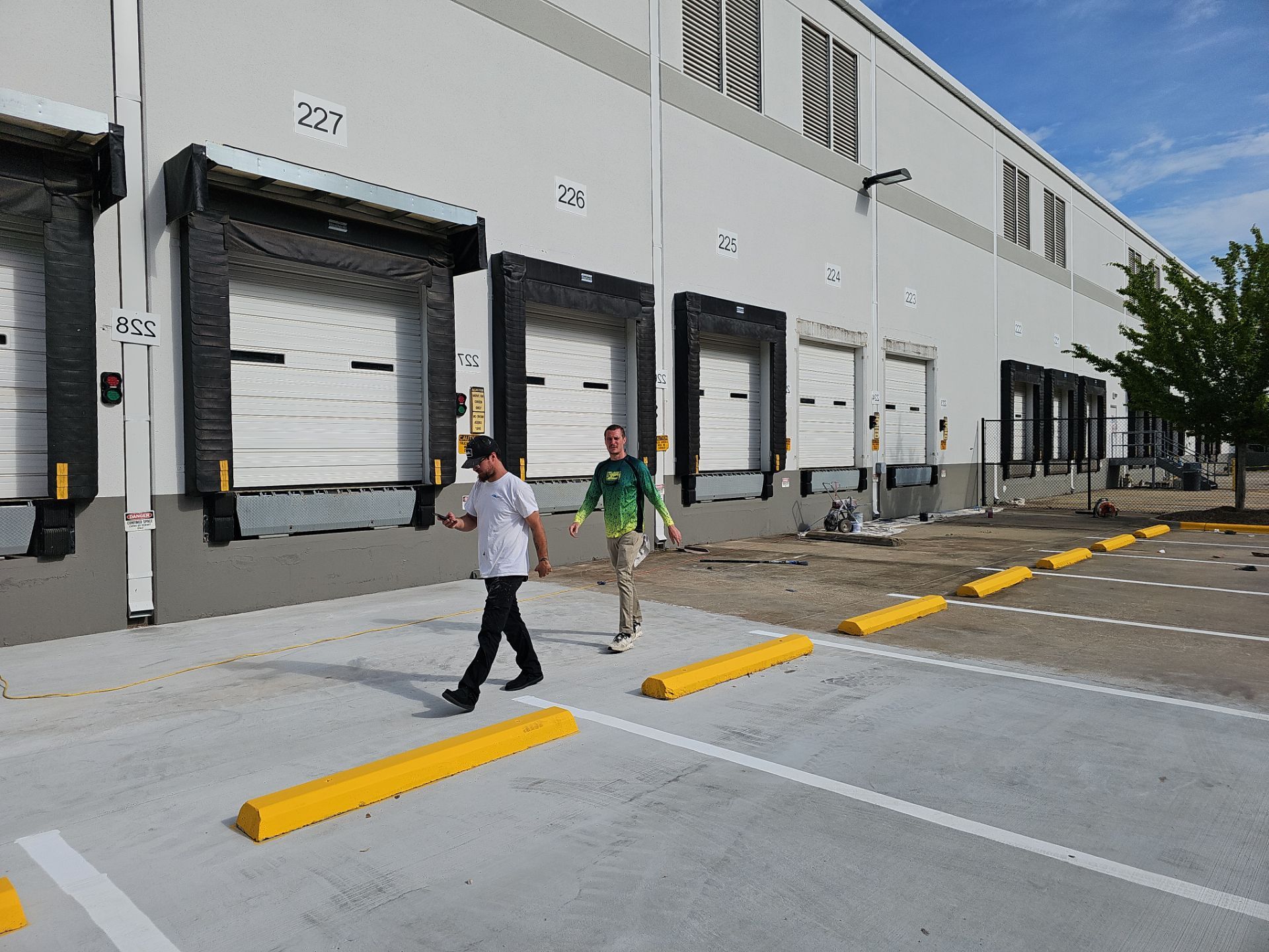 Striping Amazon Parking Lot  by Billy Weatherspoon Contractor