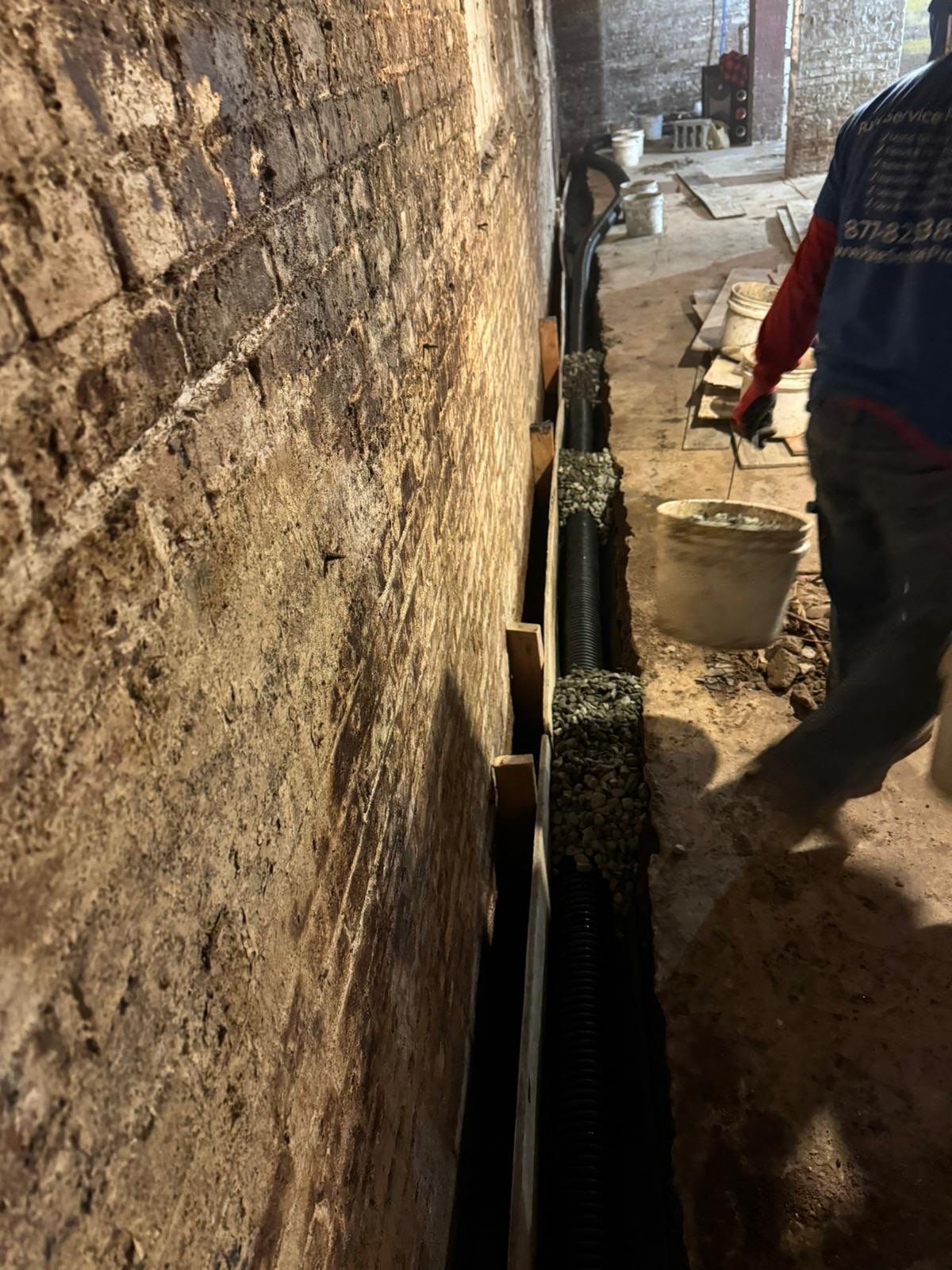 Interior French Drain & Wall Vapor Barrier in Newark, NJ  by Pure Service Pro, LLC 
