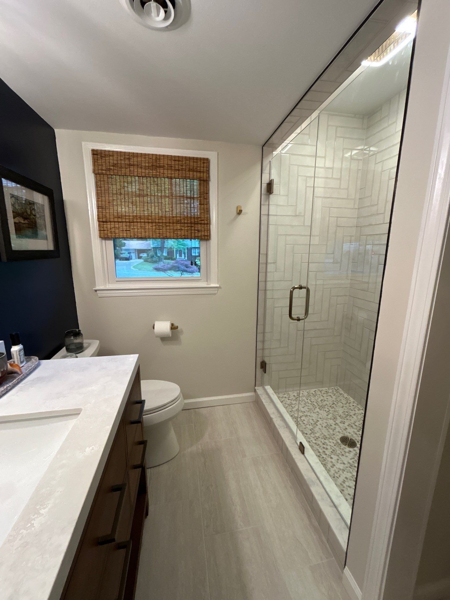 Herringbone Tile Shower! by Footprints Bath and Tile of East Atlanta