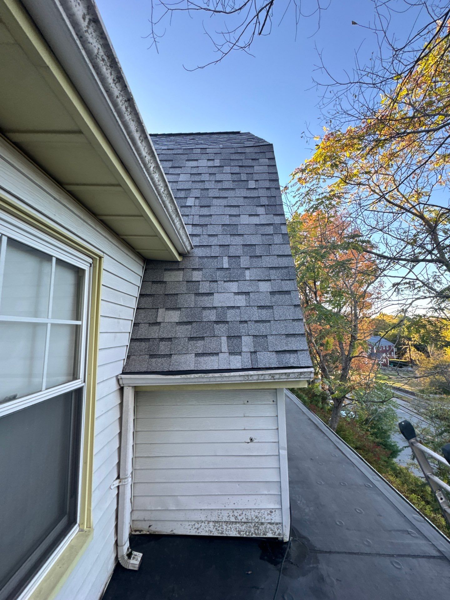 Full Roof & Porch EPDM Replacement with Skylight and Chimney Repairs by Mighty Dog Roofing of Greater Middlesex County