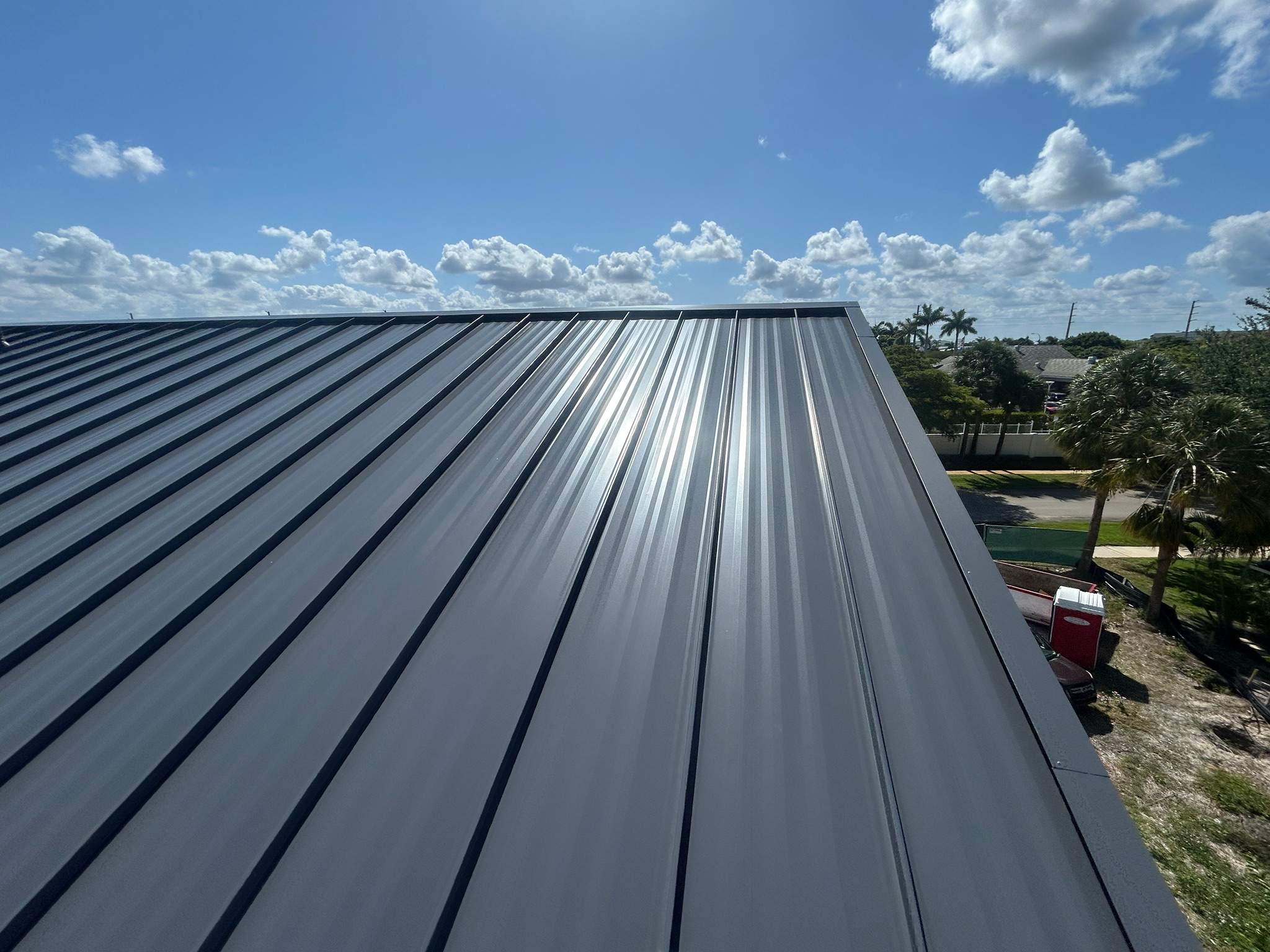 24ga 1.5" Mechanical Seam Slate Gray by Total Roofing System The Metal Roof Experts