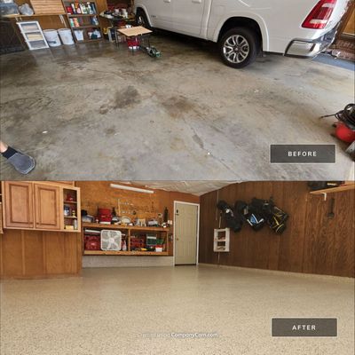 Garage and Driveway Makeover Using Desert Flake