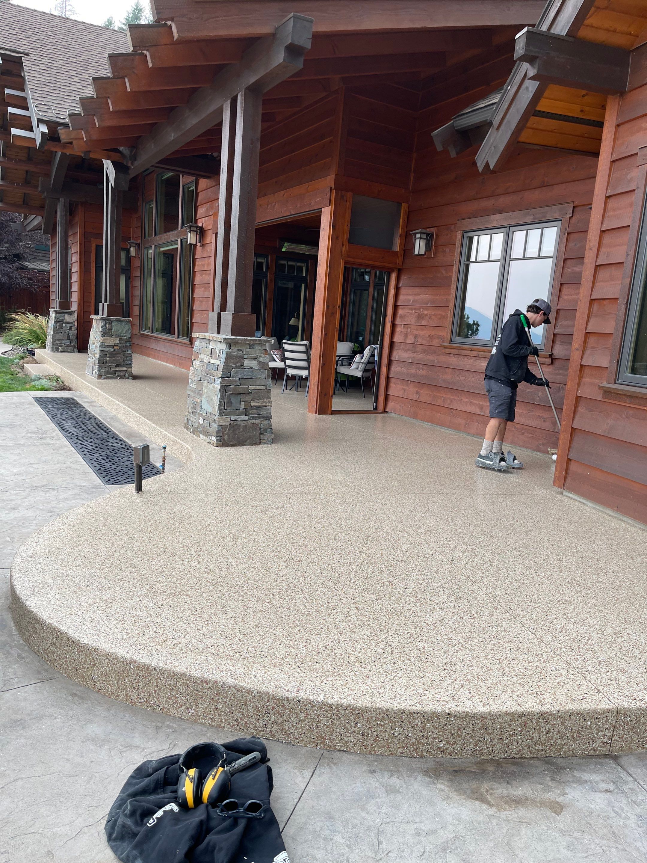 Patio and Walkway using Pecan and the Penntek Evolution Flooring System by Croc Coatings, LLC