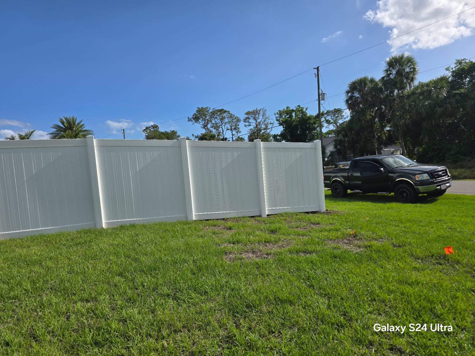 Residential White Vinyl Privacy Fence Installation in North Port by True Fence LLC