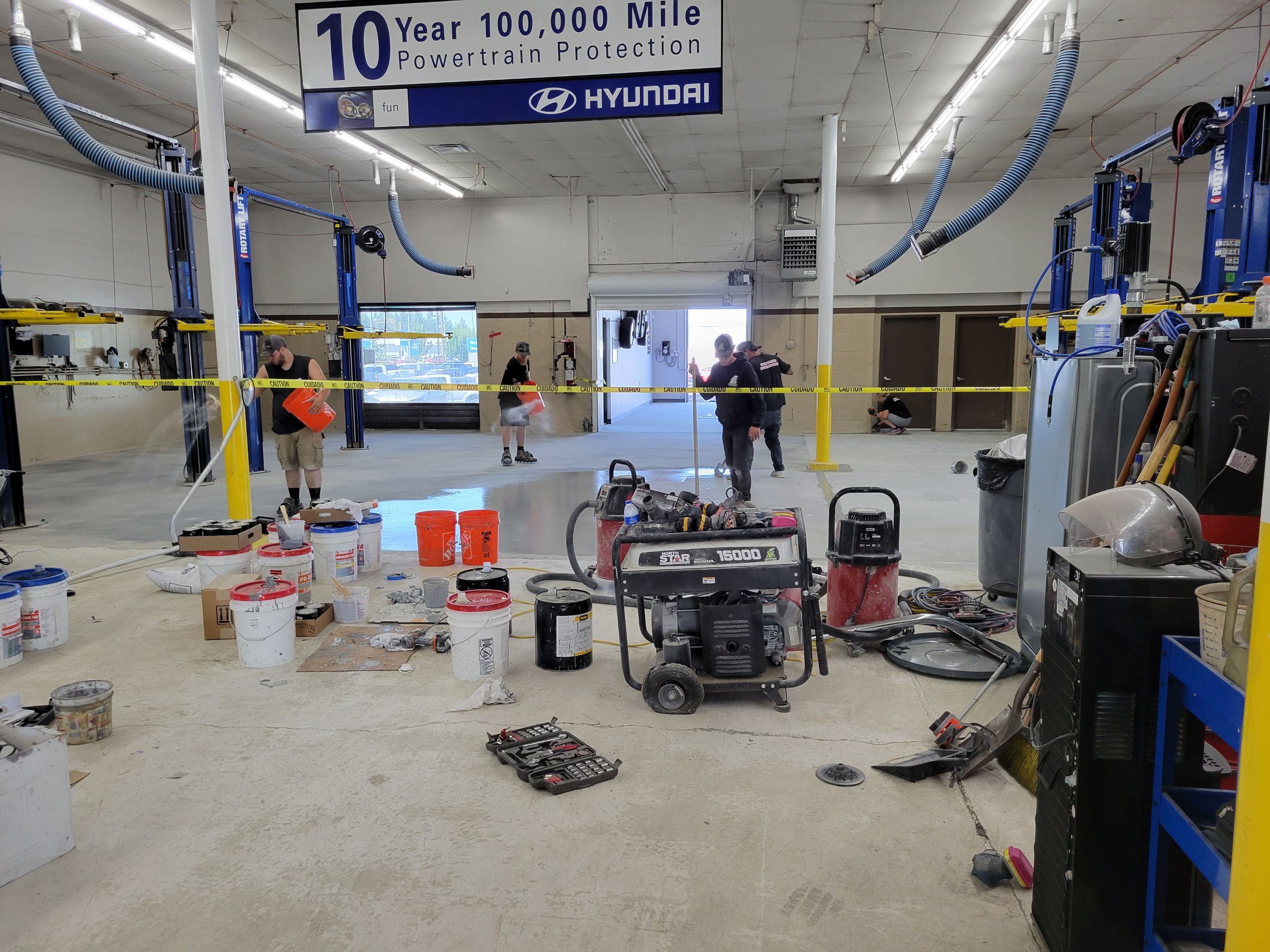 Commercial Floor Transformation using Penntek Shop Floor System by Croc Coatings, LLC