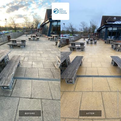Patio Area Spring Clean using Mosmatic Flat Surface Cleaner