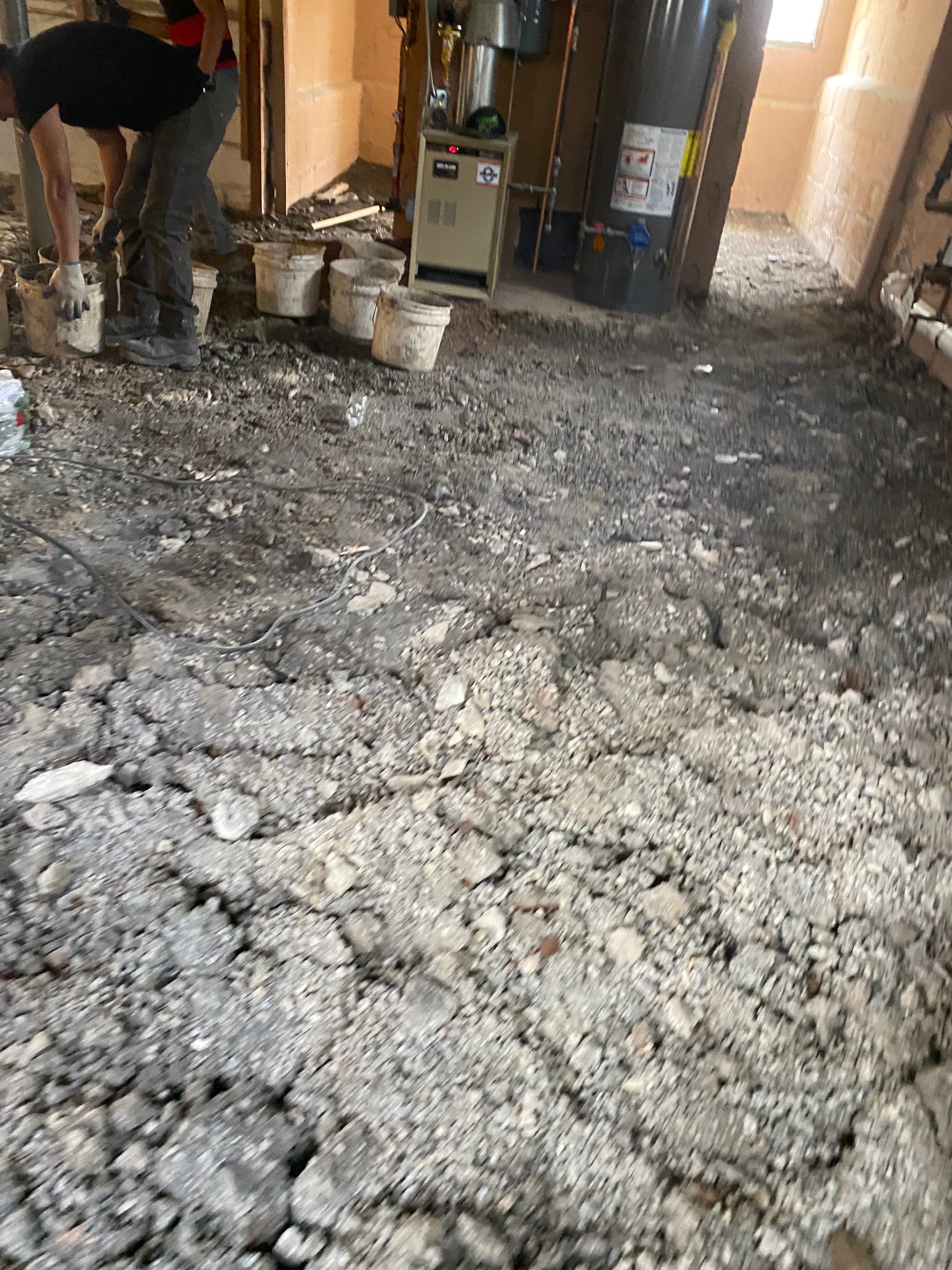 Interior French Drain, Lally Column Replacement & Concrete Floor Replacement in South Orange, NJ by Pure Service Pro, LLC