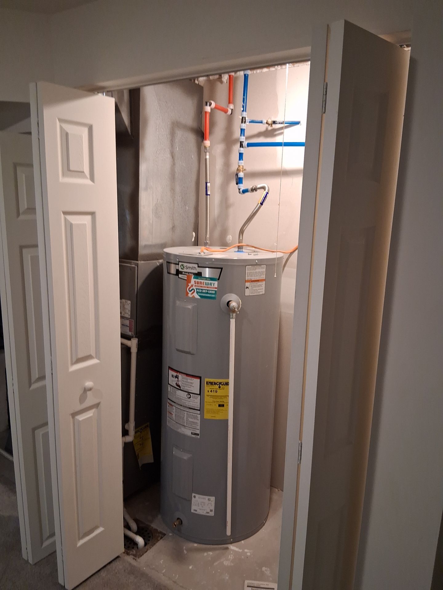 Water Heater Replacement Residential 40 gallon pro water heater by Sureway Comfort John Wilcox Plumbing Heating Cooling