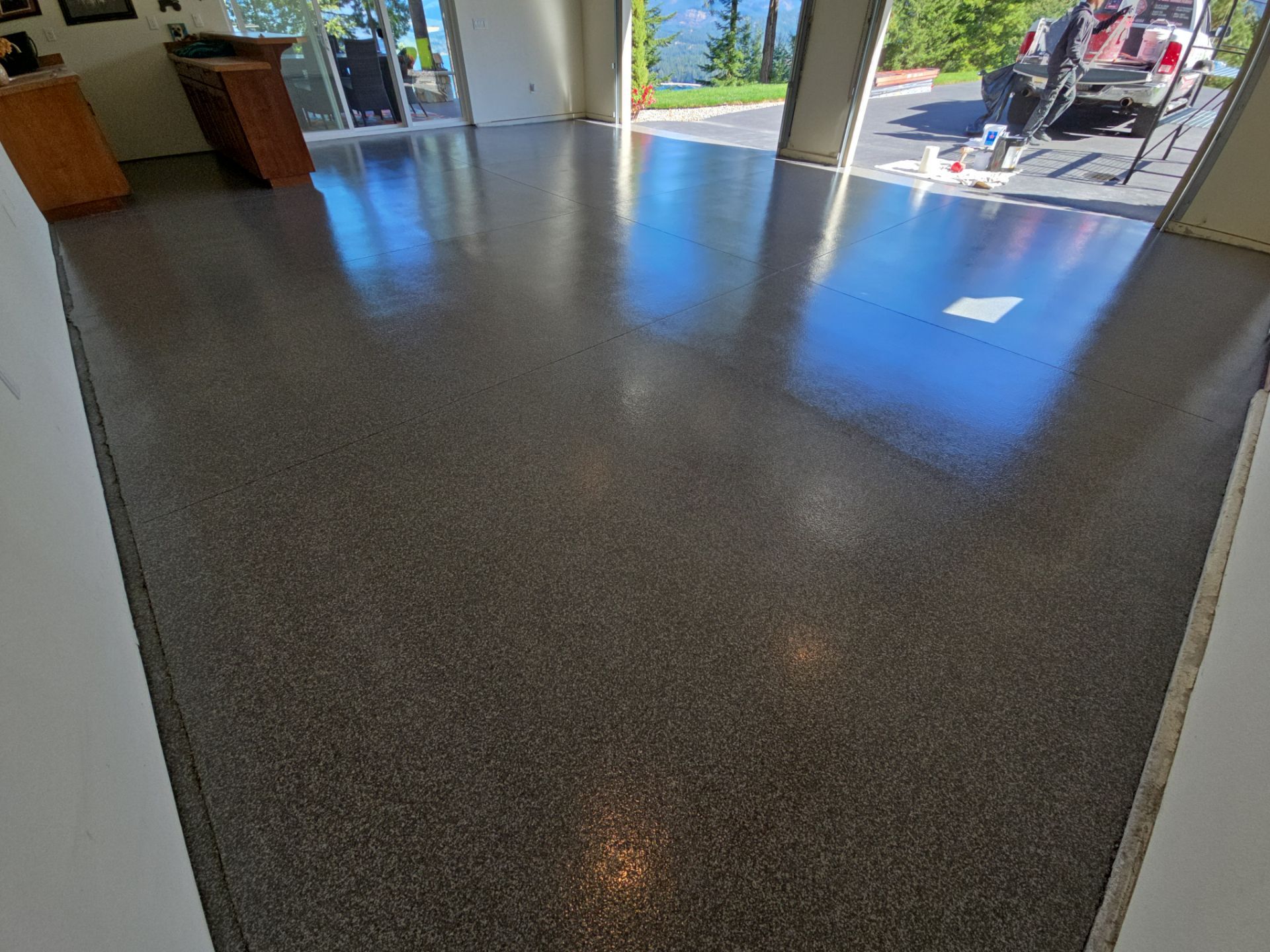 Garage Transformation using Greystone 1/8" by Croc Coatings, LLC