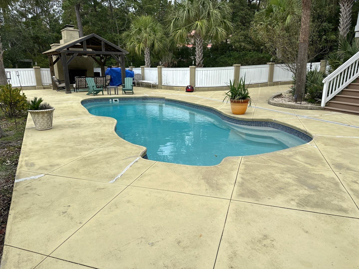Concrete Pool deck with AcryFin by DuraSeal
