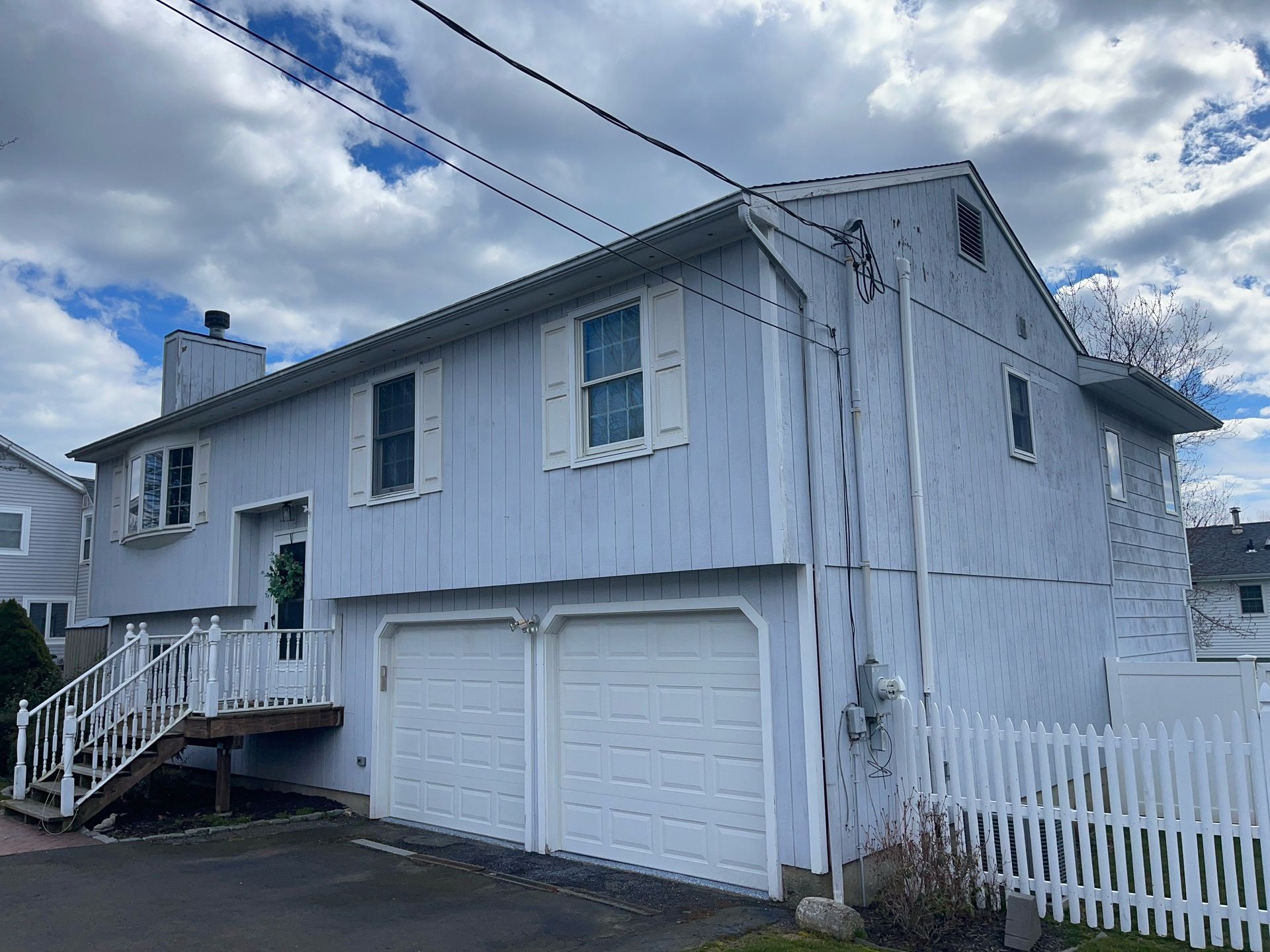 Siding Installation using Certainteed Cedar Impressions Straight Edge Perfection Shingles - D7 - Pacific Blue by A Plus Exterior