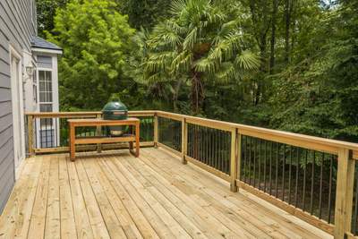 Gwinett County Wood Deck Resurface with Graspable Handrail