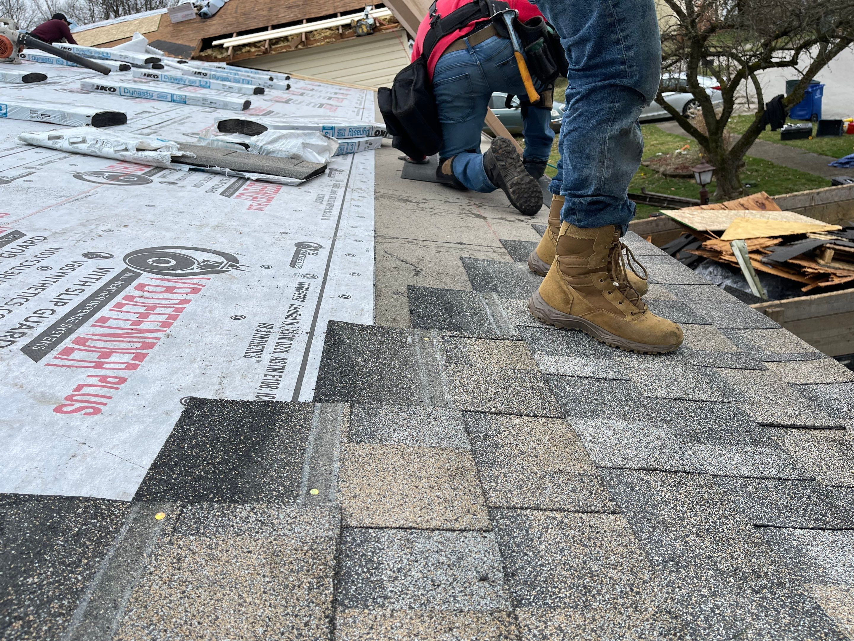 Residential Roofing Installation using IKO dimensional shingles by SOS Home Ohio 