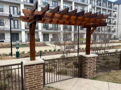 Arbor with Wrought Iron Fencing