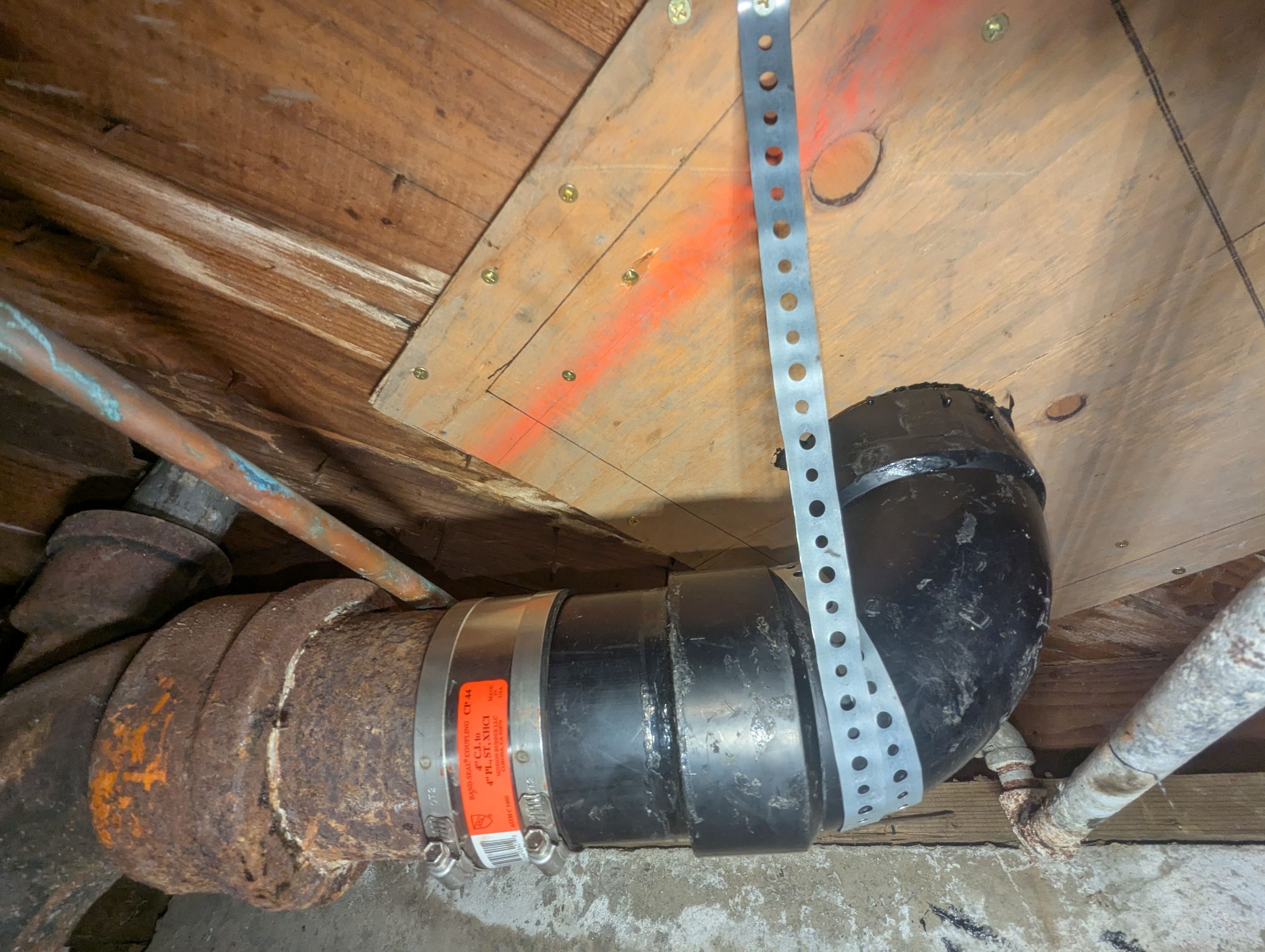 New Toilet Drain and Subfloor Repair by Professional Plumbing Inc