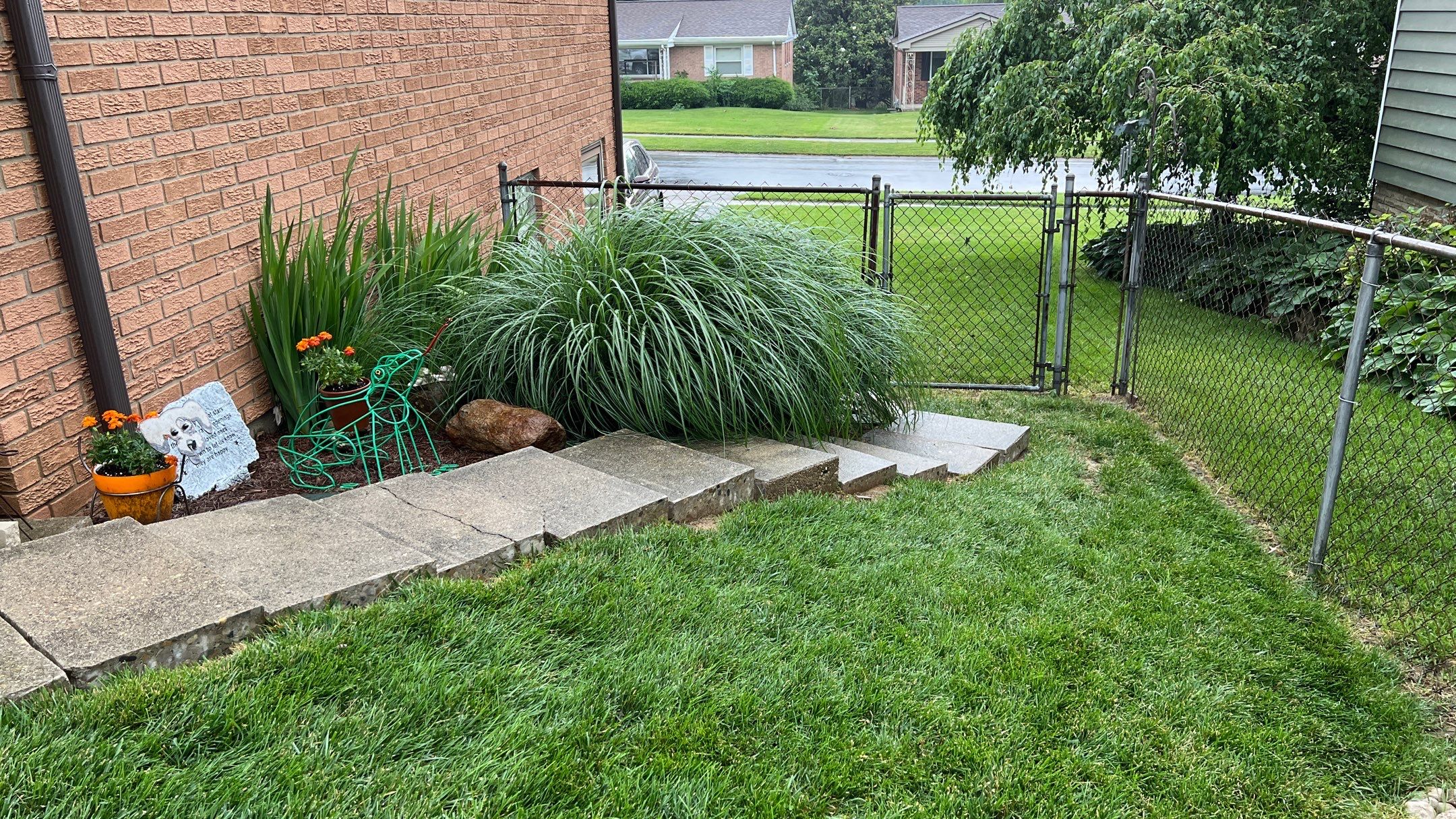 Rustic Buff Tread Stairway Installation by Reisenberg’s Lawn & Landscape, LLC