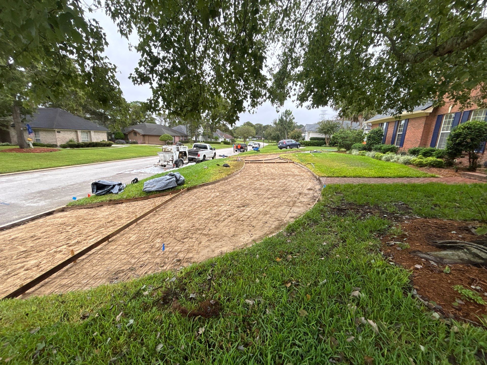 Driveway Replacement ON A HILL in Jacksonville, Florida by Burlington Concrete & Asphalt Inc
