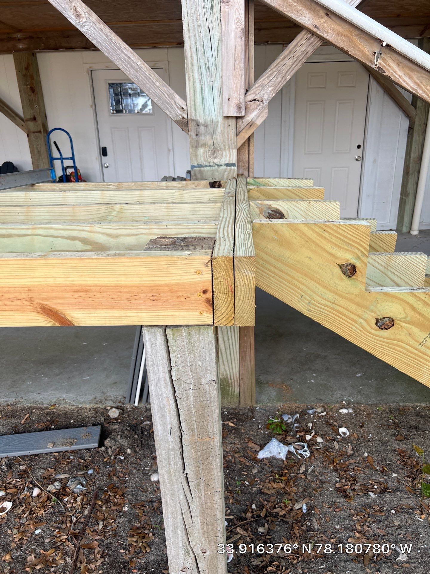 Exterior Stair Repair and Sidewalk Installation in Oak Island, NC by RGR Construction and Roofing, LLC
