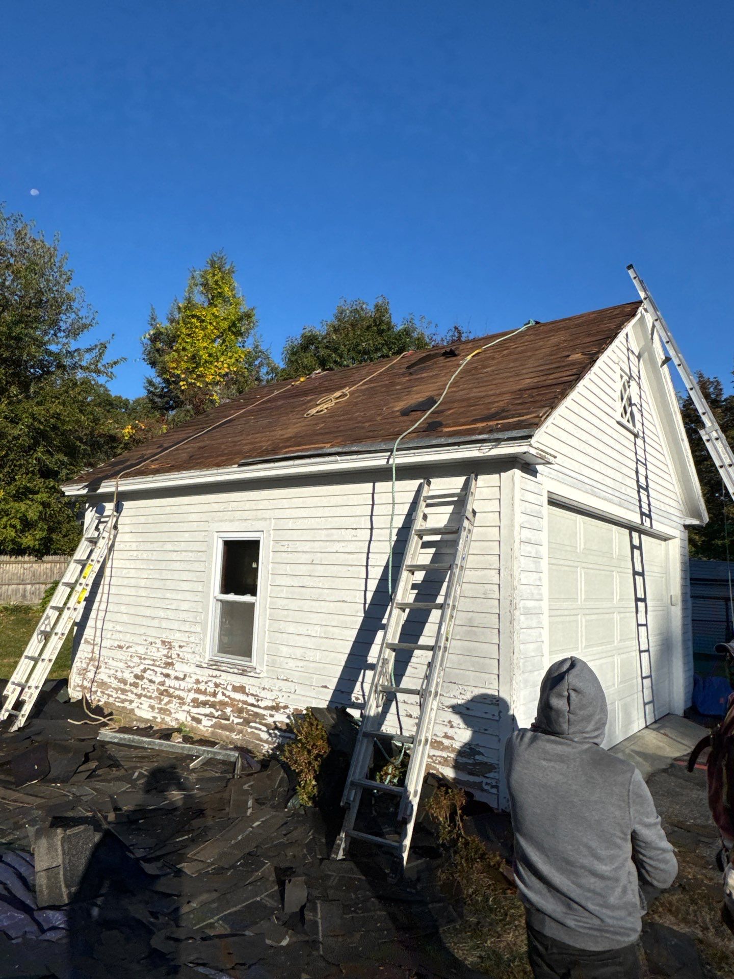 Garage Roof Replacement & Fascia Trim Upgrade | Lowell, MA by Mighty Dog Roofing of Greater Middlesex County
