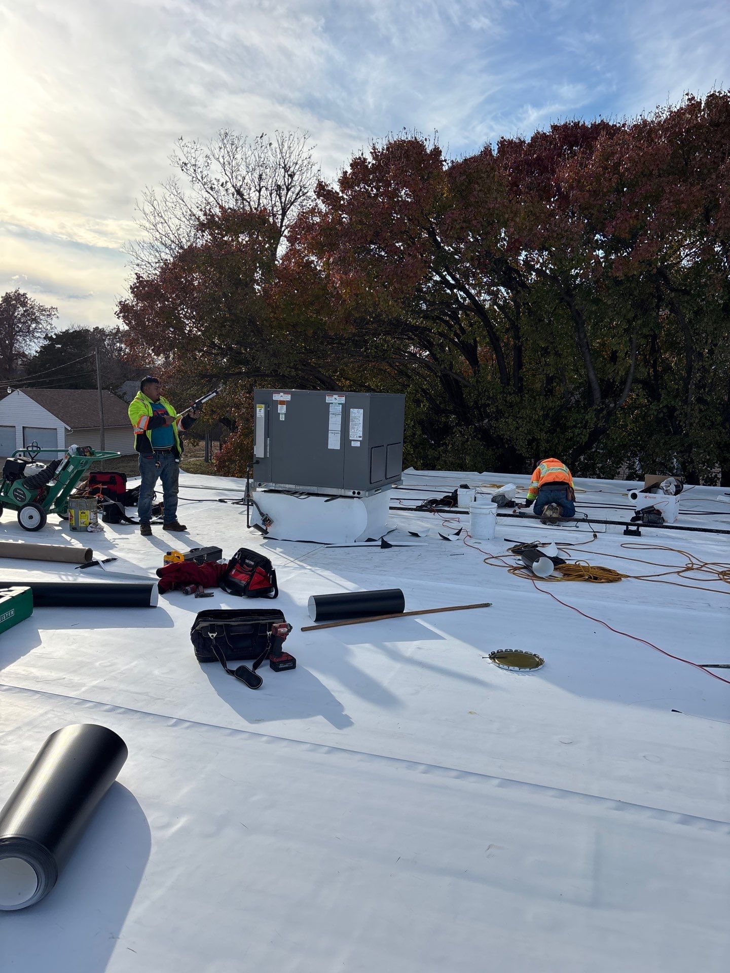 Commercial Roofing Installation using Mule-Hide by Frontline Roofing and Construction