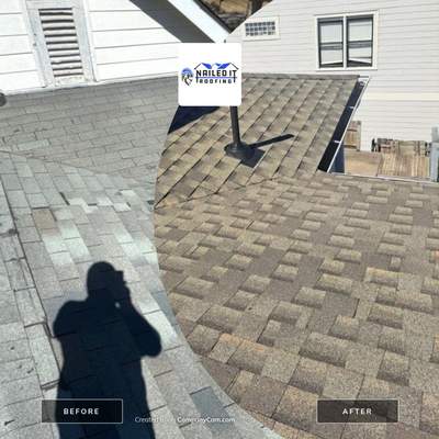 partial replacement w/ matching shingle