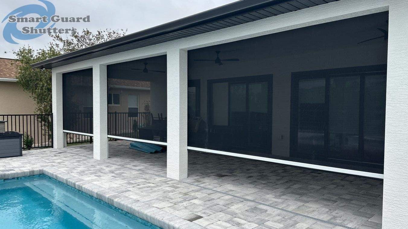 Retractable Screen in White/Black by Smart Guard Shutters