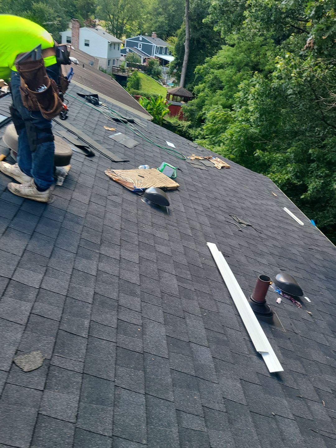 Burke: Residential Roof Installation with CertainTeed Landmark Pro Designer Shingles in Max Def Charcoal Black by RM Banning, Inc.