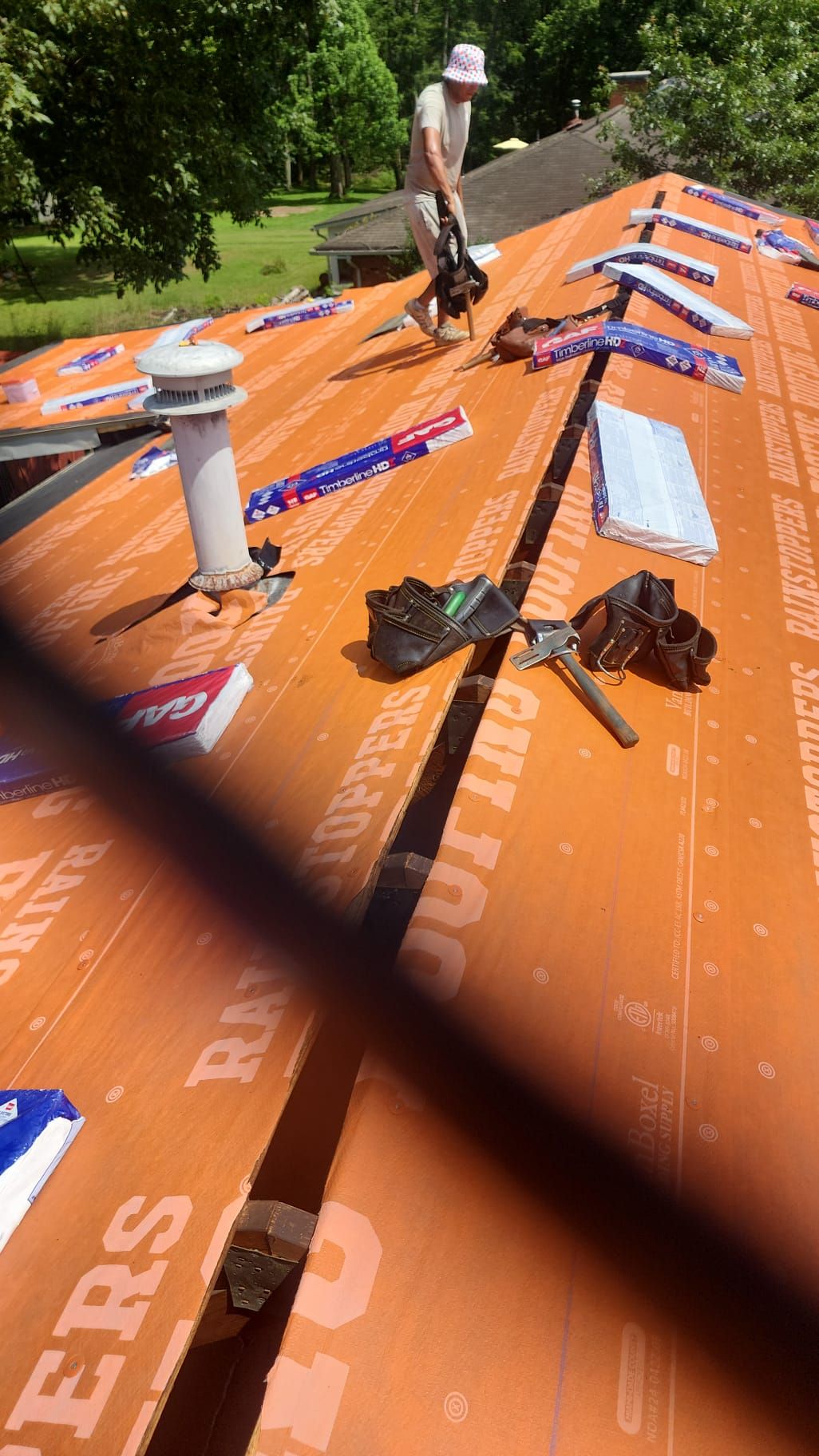 Residential Roofing Installation using GAF Timberline HDZ Barkwood by Rainstoppers Roofing