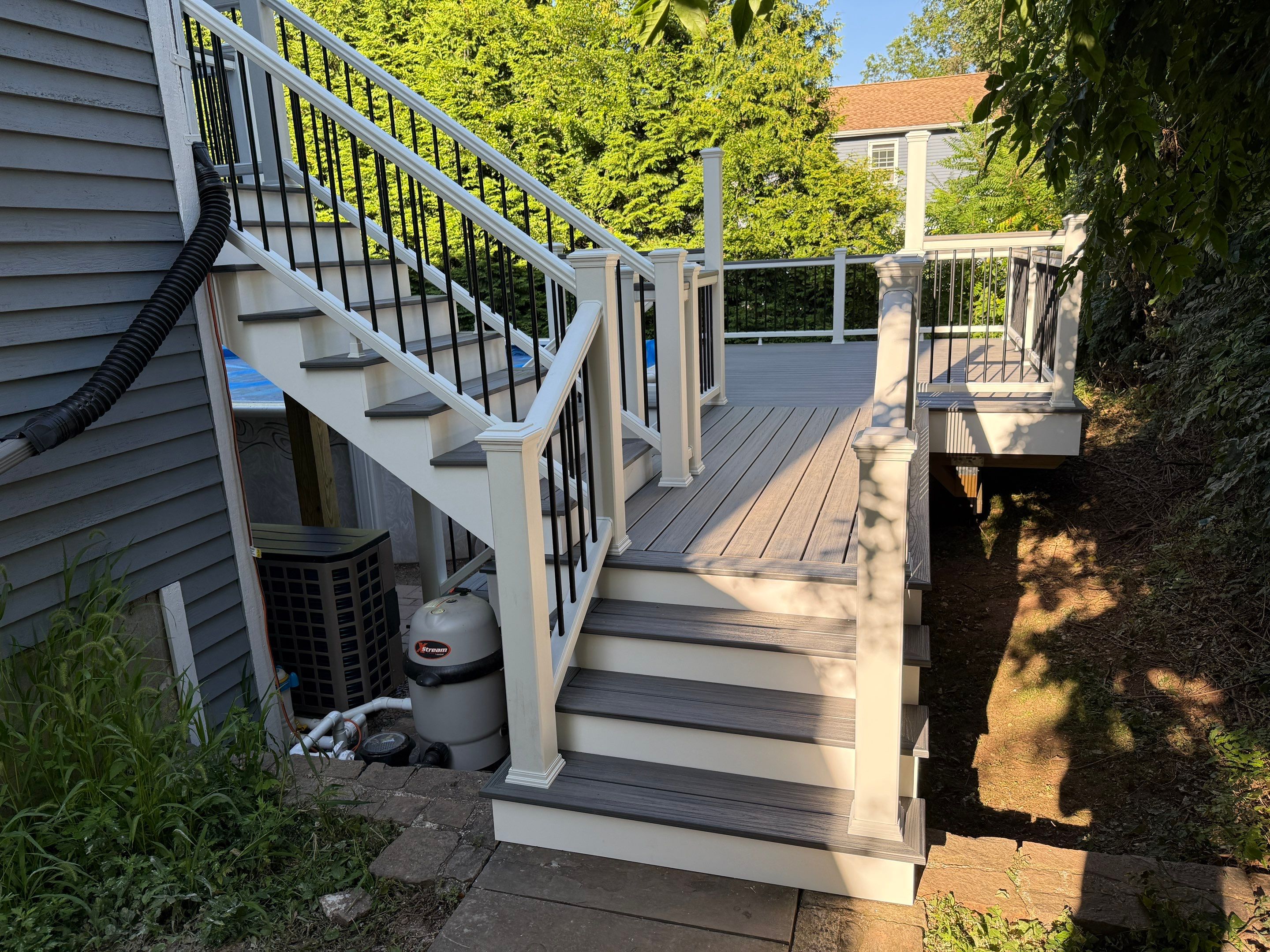 Complete replacement of original deck and addition of new pool deck by DiGiorgi Roofing and Siding Inc