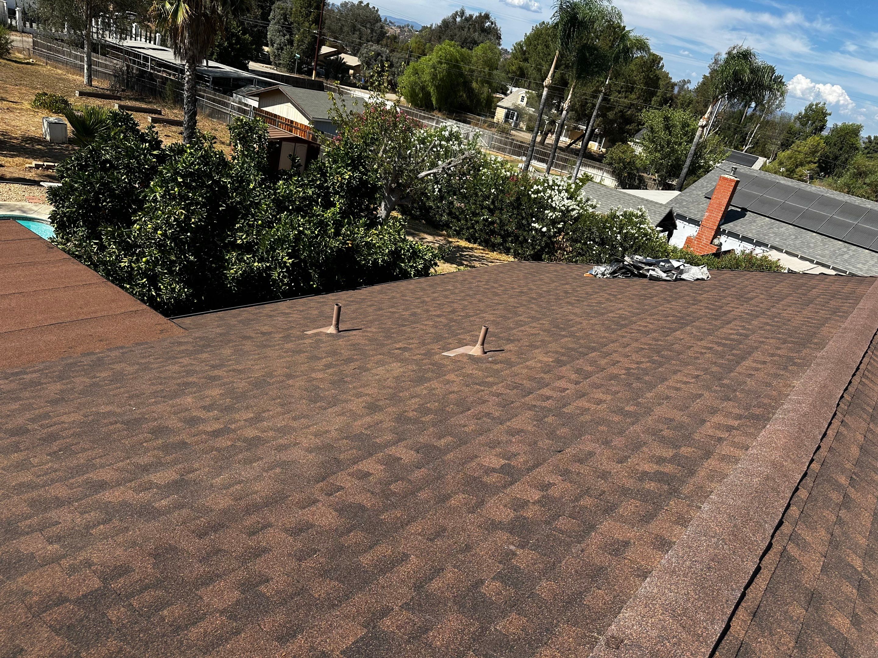 GAF Timberline Asphalt Shingle Roof Replacement in Ramona by Reliable Roofing San Diego Inc.