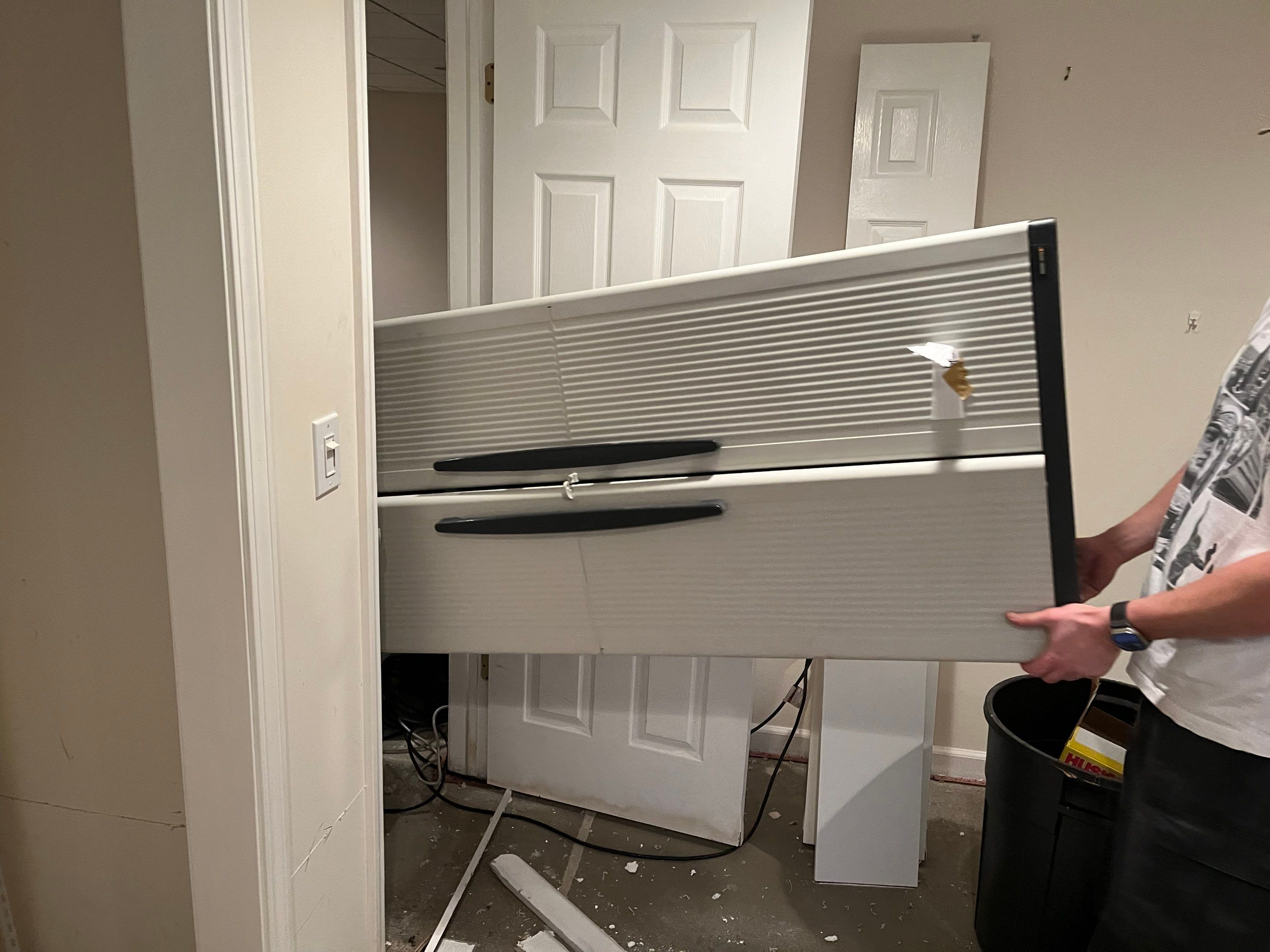 Basement Pipe Burst Emergency Mitigation Demo and Dry Down using Dehumidifiers and Air Movers by Absolute Roofing and Construction